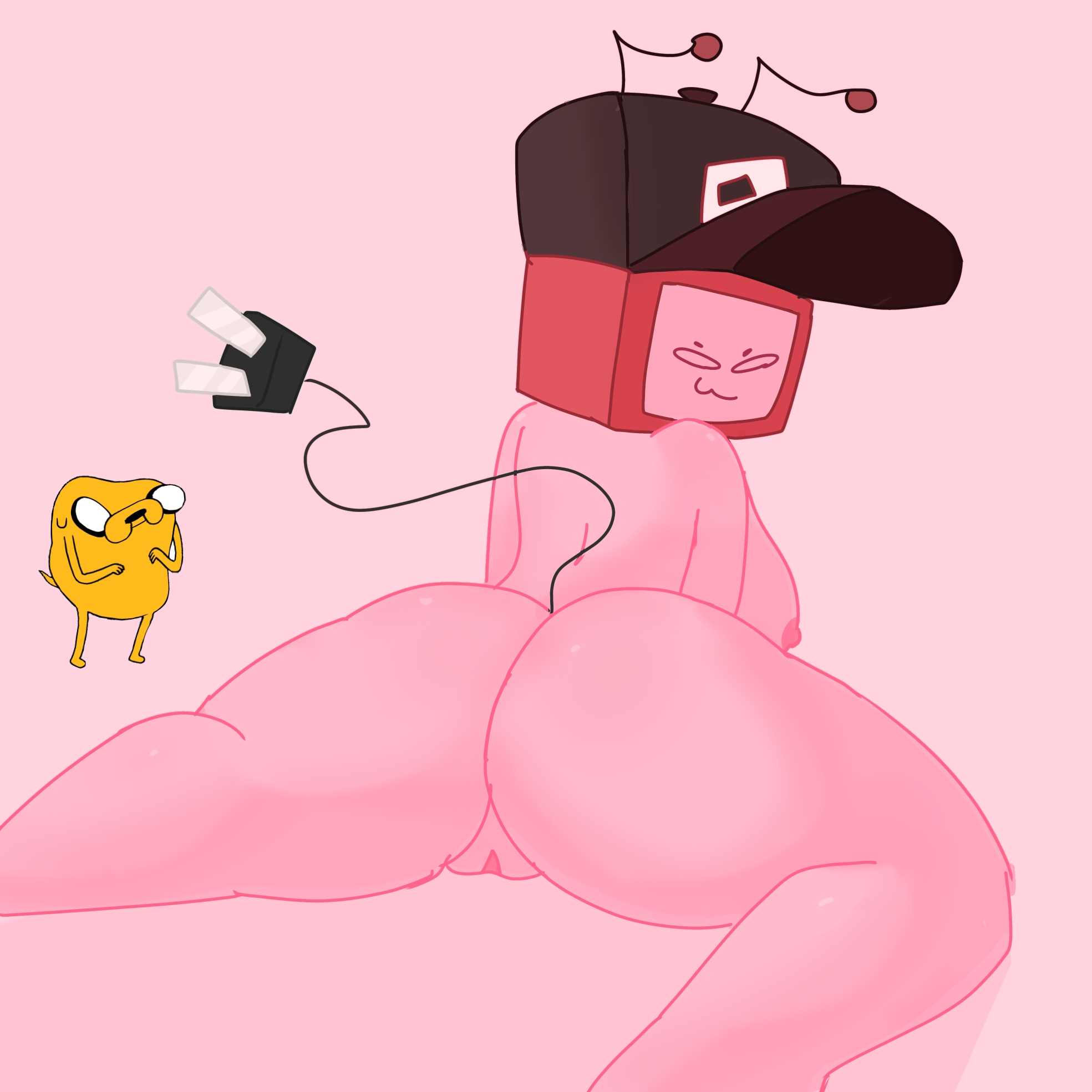 1girls, adventure time, areolae, ass, breasts, cap, dailycryptids, forsaken (roblox), jaaaake, jake the dog, nipples, nude, pussy, roblox, roblox game, robloxian, self upload, tagme, thighs, tv head, veeronica