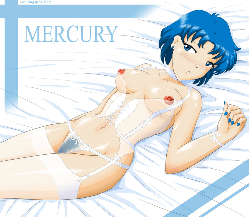 ami_mizuno bishoujo_senshi_sailor_moon female female_only human panties pubic_hair s2x small_breasts solo stockings tagme