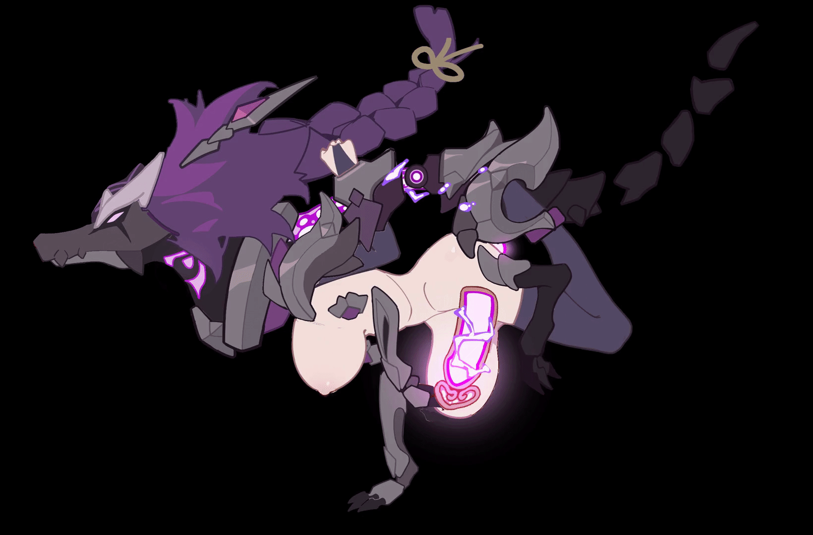 animated, artist request, genshin impact, male, monster, npc, npc (genshin impact), raiden shogun, rape, rifthound (genshin impact), tagme