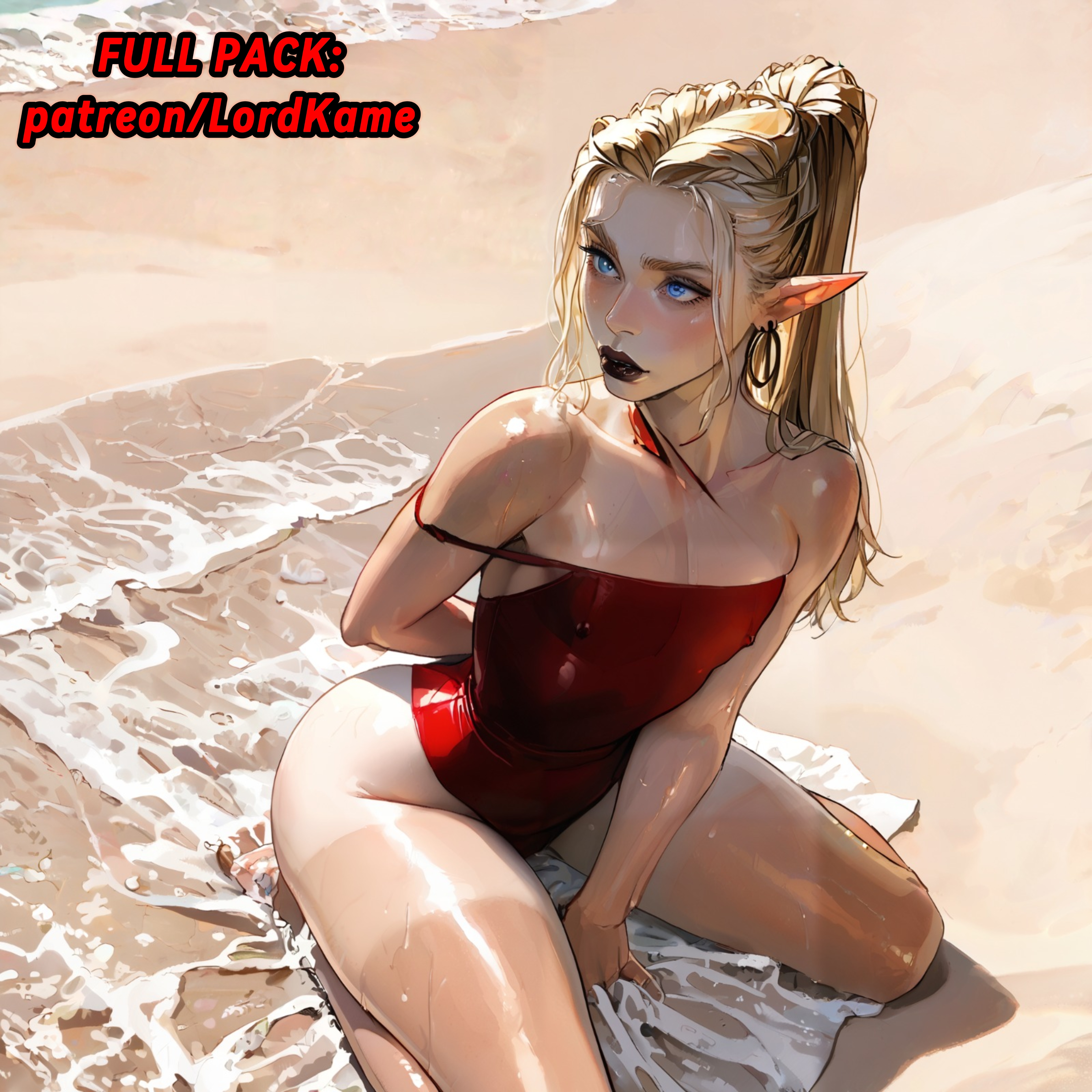 ai generated, big ass, bimbo femboy, black lipstick, blonde hair, blue eyes, curvy femboy, cute face, cute male, elf, elf femboy, femboy, femboy only, femboydom, lord kame, male, original character, thick ass, thick femboy, thick thighs, voluptous, voluptuous body, voluptuous femboy