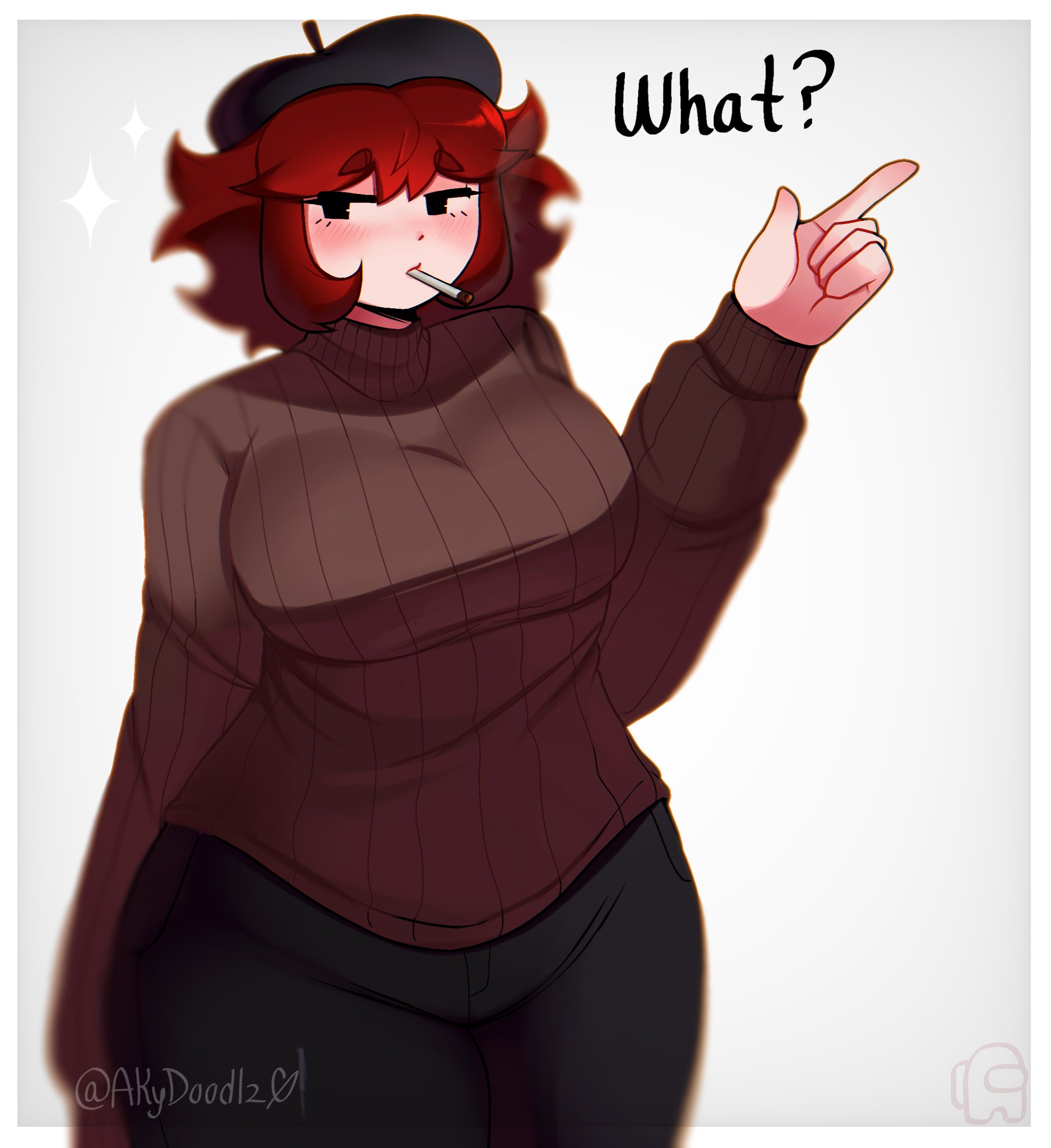 akydoodlz, amogus reference, among us reference, auburn hair, fnf, fnf mod, fnf mods, friday night funkin, friday night funkin mod, girlfriend (friday night funkin), jazyowo, massacre girlfriend (friday night funkin), millie (mistful crimson morning), mistful crimson morning