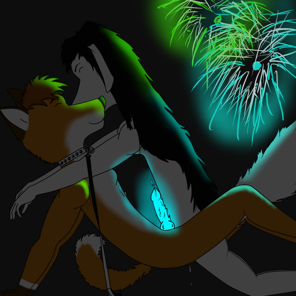 anal anal_sex anthro cum cum_inside duo erection fireworks fusky girly glowing glowing_penis hair long_hair male male_penetrating penetration penis redjey sex yaoi