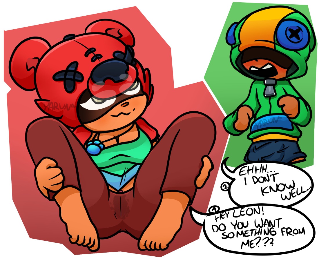 brawl stars, brother and sister, erect penis, female, incest, leon (brawl stars), male, nita (brawl stars), penis, pussy, pussy ejaculation, white eyes