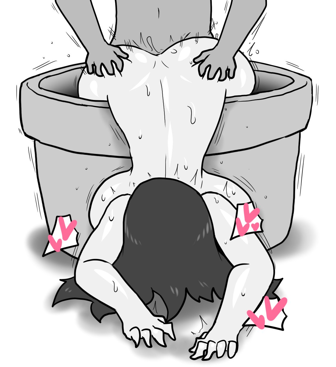 1boy, 1girls, ass, big ass, big breasts, big butt, black and white, breasts, enigi09, female, from behind, ghost, ghost girl, male, sex, tagme, the ring, thick thighs, thighs, well, wide hips, yamamura sadako