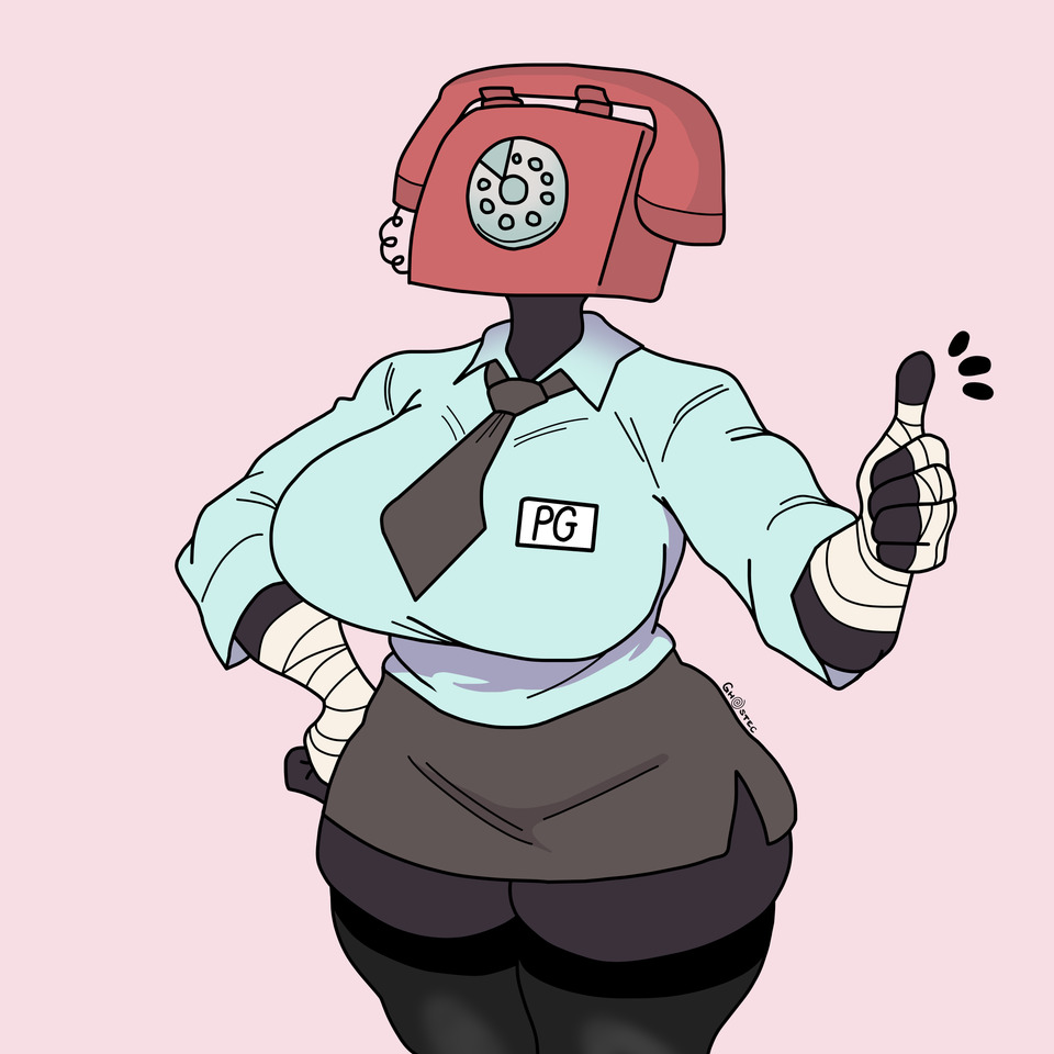 female, five nights at freddy's, fnaf, ghostec, not porn, phone guy (fnaf), rule 63, solo, solo female, solo focus, tagme