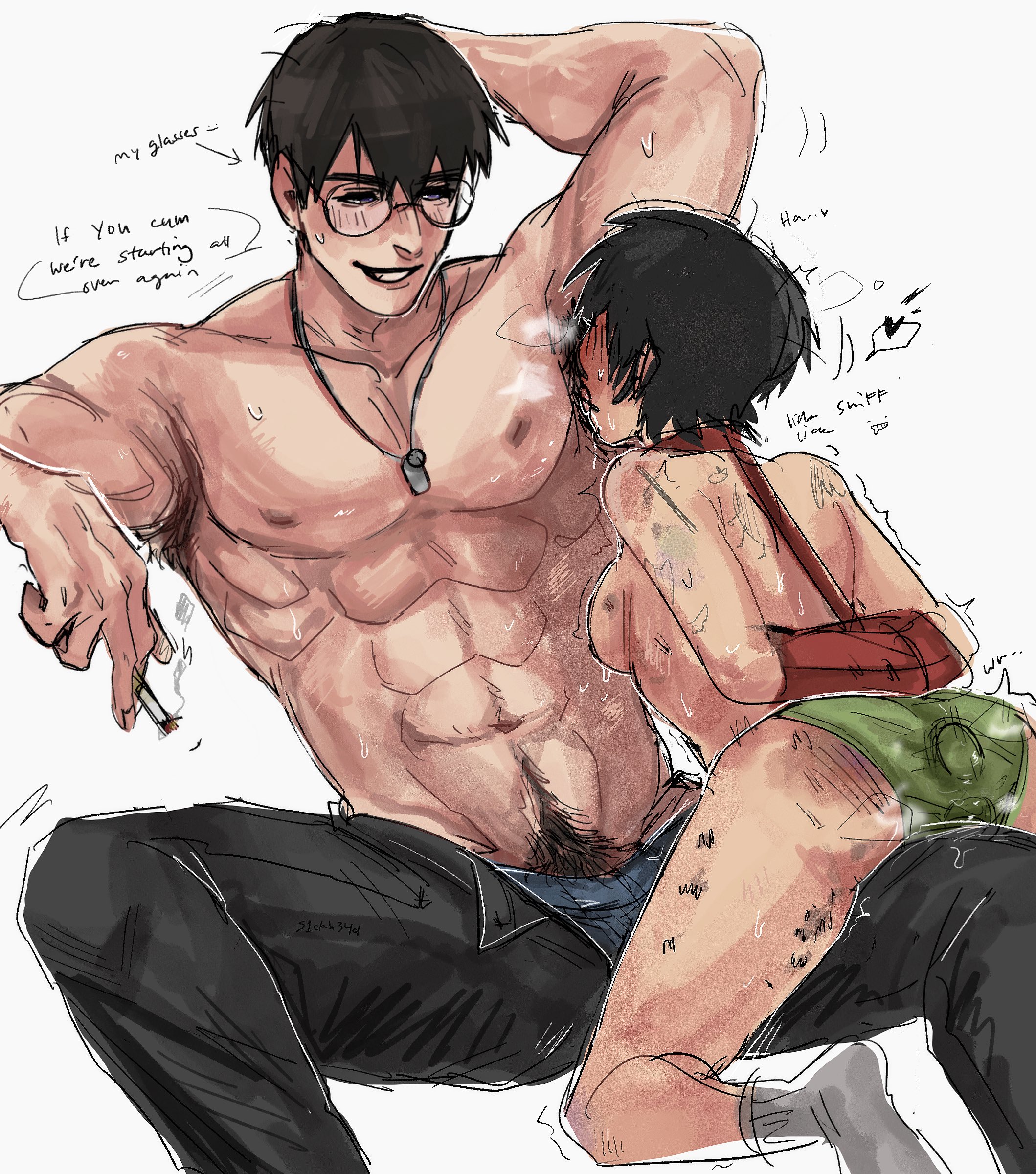 1boy, 1boy1girl, 1girl, 1girls, armpit fetish, armpit licking, armpits, male focus, s1ckh34d, smell, tagme