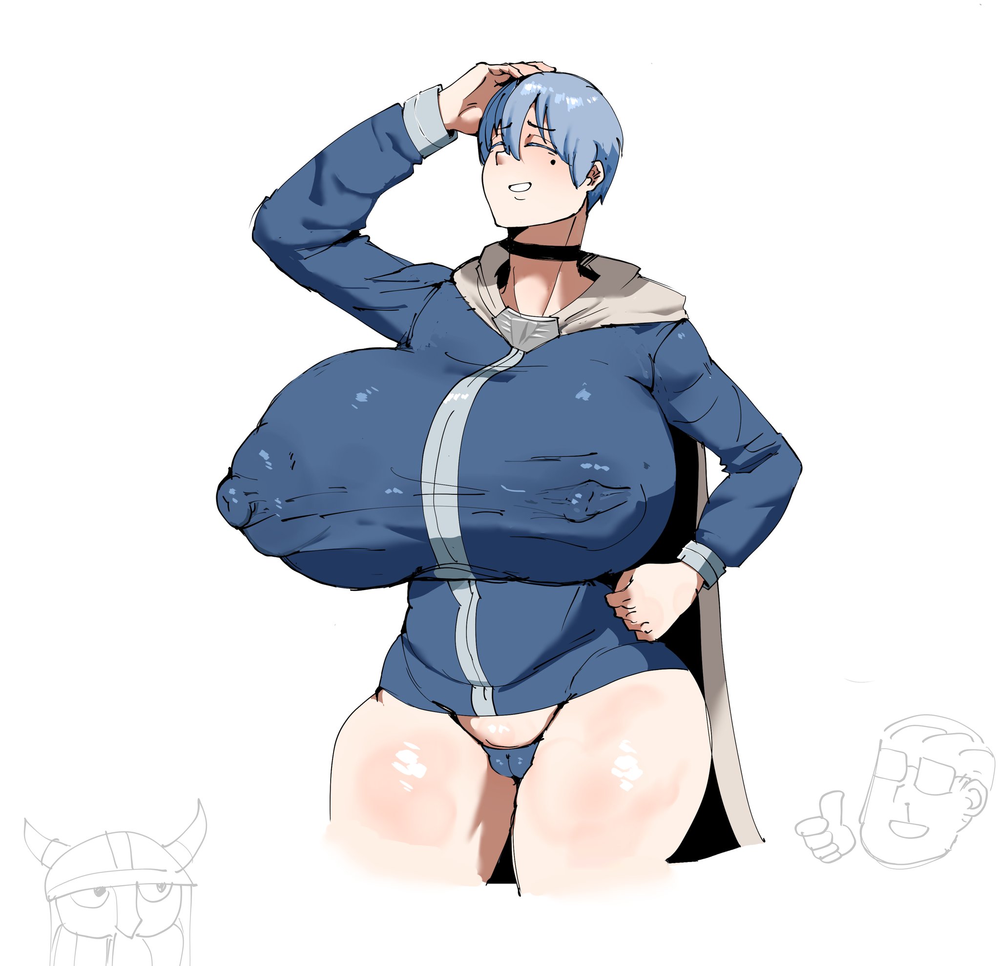1girls, 2boys, areolae visible through clothing, big breasts, breasts, choker, curvy, curvy figure, eisen (sousou no frieren), enormous breasts, female, female focus, frieren beyond journey's end, genderswap, genderswap (mtf), giant breasts, gigantic breasts, heiter (sousou no frieren), himmel (sousou no frieren), huge breasts, hyper breasts, massive breasts, nipples visible through clothing, no bottoms, no pants, rule 63, shinhyunxi, sousou no frieren, venus body, voluptuous, voluptuous female