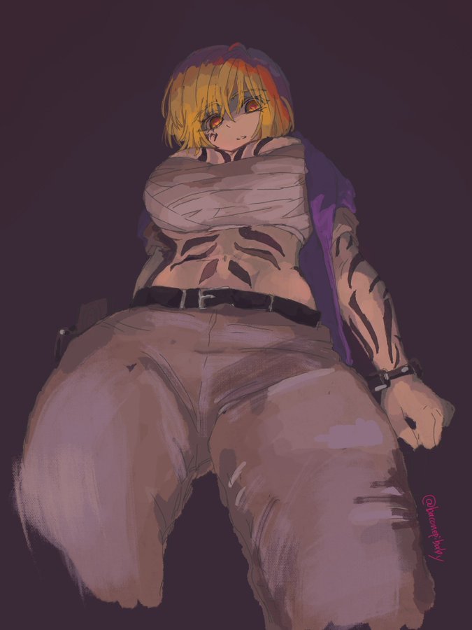 1girls, baconepibaby, baconepibaby (artist), bandage, bandaged chest, belly, belly button, big breasts, big thighs, blonde, blonde female, blonde hair, blonde hair female, blonde-haired female, breasts, coat, coat on shoulders, don quixote (limbus company), female, female focus, female only, limbus company, looking at viewer, looking down, looking down at viewer, project moon, solo, solo female, solo focus, tagme, tagme (artist), tattoo, tattoo on arm, tattoo on belly, tattoo on breast, tattoo on chest, tattooed arm, tattoos, tattoos everywhere, the middle (identity) (project moon), thick, thick ass, thick hips, thick legs, thick thighs, thighs