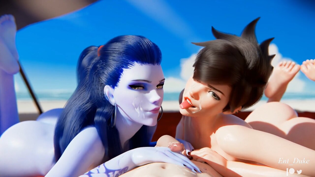 1boy, 2girls, 2girls1boy, 3d, 3d (artwork), after blowjob, after oral, after orgasm, after sex, amelie lacroix, barefoot, beach, beach sex, bisexual, bisexual female, black hair, blizzard entertainment, blue body, blue hair, blue skin, british, british female, bubble ass, bubble butt, cg, cg art, cgi, cgi girl, completely naked, completely naked female, completely naked male, completely nude, completely nude female, completely nude male, cote d'azur widowmaker, cum on face, day, daylight, daytime, earrings, earrings only, ent duke, french, french female, green eyes, lena oxton, lesbian with male, long hair, medium hair, naked, naked female, naked male, nude, nude female, nude male, outdoor, outdoor nudity, outdoor sex, outdoors, outdoors nudity, outdoors sex, outside, outside nudity, outside sex, overwatch, overwatch 2, penis, round ass, round butt, screenshot, smiling, tattoo on arm, tattooed arm, threesome, threesome blowjob, threesome sex, tongue out, tracer, widowmaker, yellow eyes