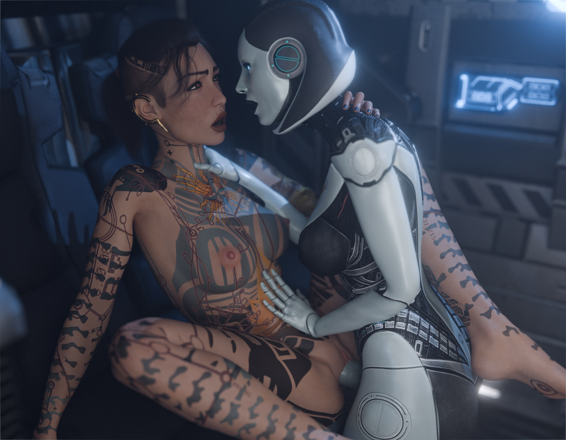 3d, edi, futanari, image, jack (mass effect), mass effect, mass effect 3, robot, sex, space, zandrinya