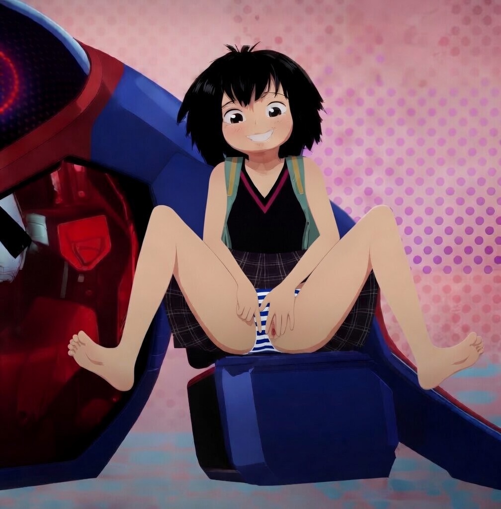 ai art, ai assisted, ai generated, ai-created, asian, black hair, clothing, human, marvel, pale skin, peni parker, peni parker (earth-14512), tagme