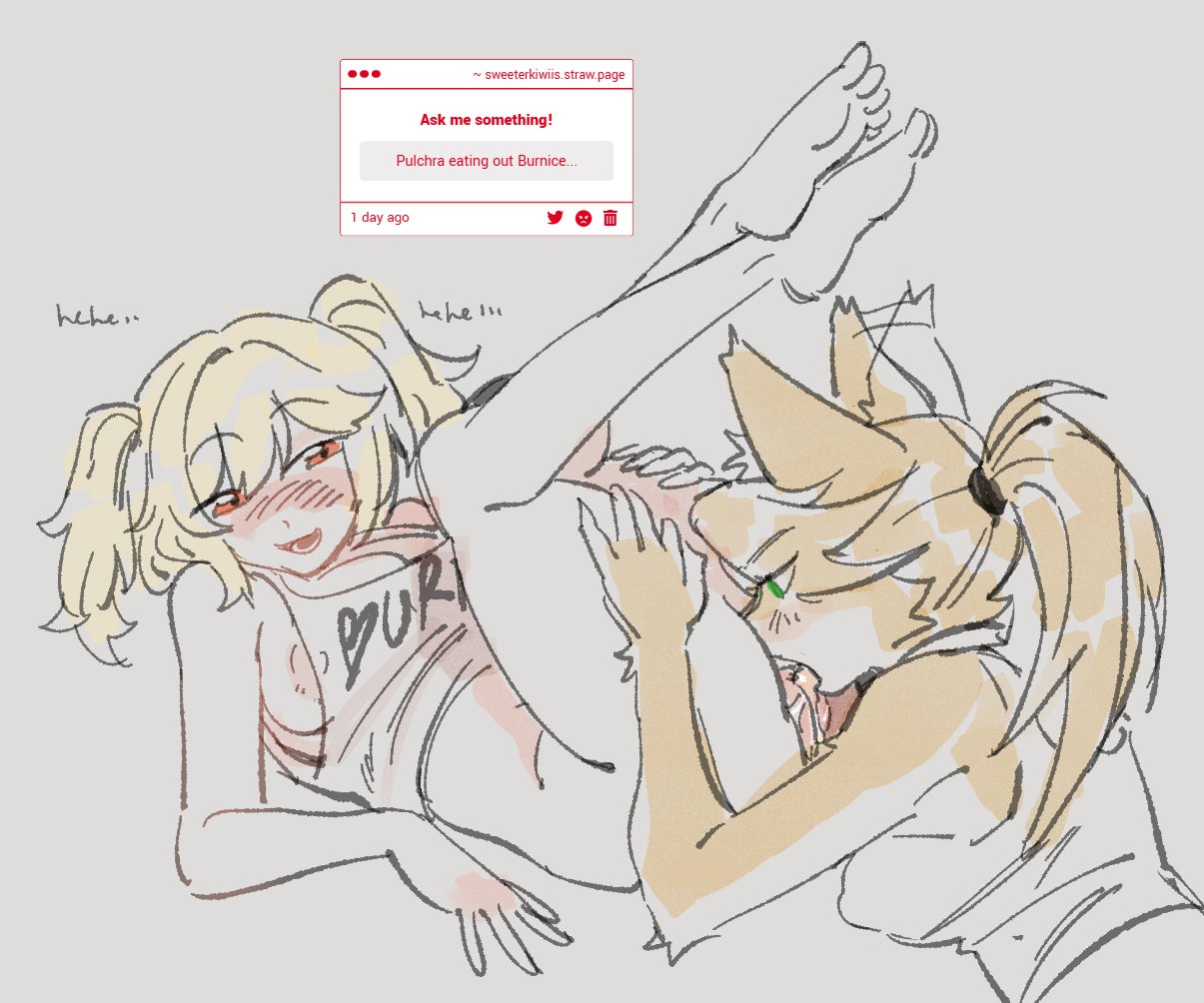2girls, anthro on human, areola slip, blush, breasts, burnice white, cat ears, cat girl, catgirl, cunnilingus, eating, eating pussy, female, fur, furry, giggle, hehe, laugh, laughing, legs up, nipple slip, oral, oral sex, partially clothed, ponytail, pulchra (zenless zone zero), pulchra fellini, pussy, sideboob, sweeter kiwiis, tongue, wet, wet pussy, yuri, zenless zone zero