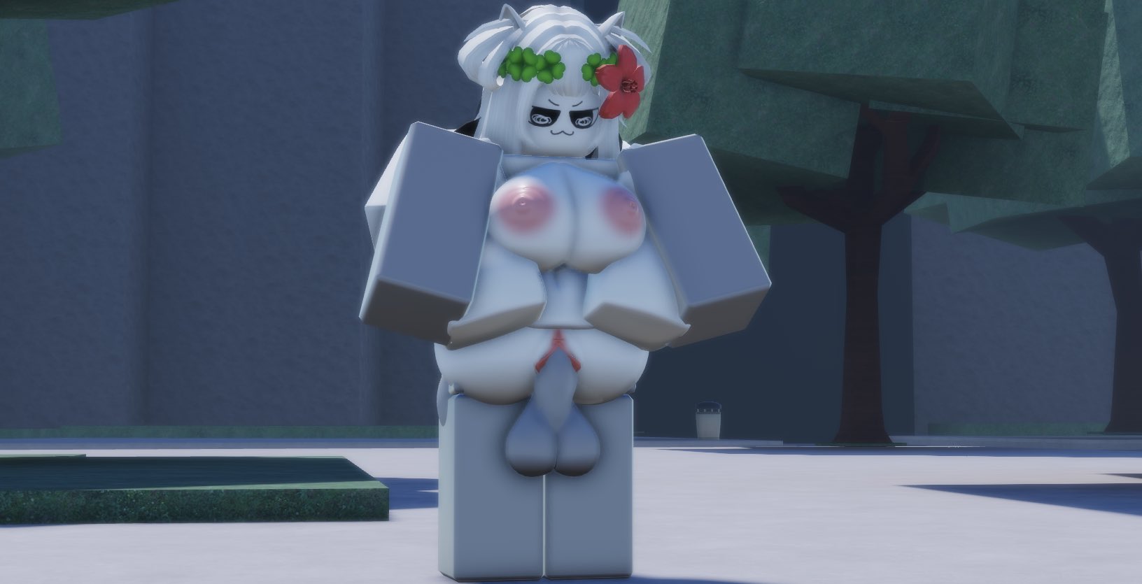 1boy, 1boy1girl, 1girls, 3d, areolae, ass, balls, ballsack, breasts, content creator, female, flower in hair, flowi, full nelson, full nelson vaginal, grey skin, large areolae, male, nipples, nude, penis, pink nipples, pussy, roblox, roblox avatar, roblox game, roblox youtuber, robloxian, sex, standing sex, straight, the strongest battlegrounds, tonyrr34, vaginal penetration, vaginal sex, white hair, white skin, youtube, youtuber