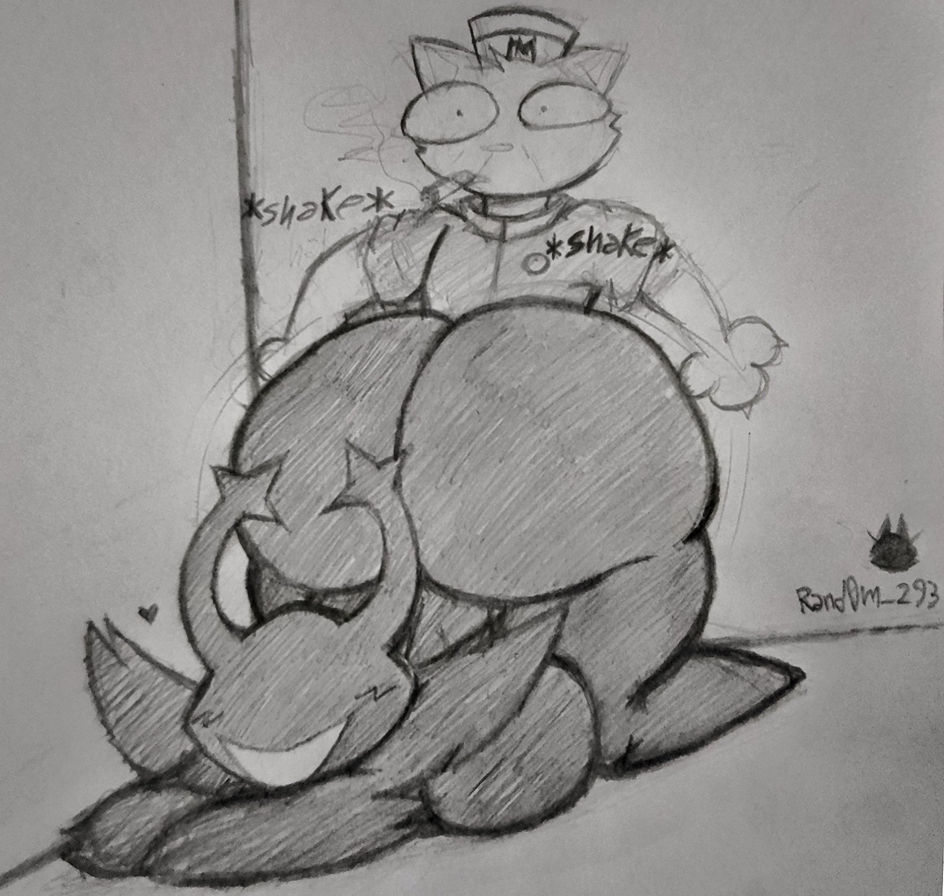 1boy, 1girls, 2 horns, against wall, armor, armored female, artist signature, ass, ass against wall, ass bigger than head, ass focus, bent over, big ass, big thighs, black and white, black armor, black body, blush, blushing, boobs, breasts, burgerpants, cigarette, clothing, deltarune, dess holiday, fat ass, female, furry, grey sclera, hat, heart symbol, helmet, horns, huge ass, huge thighs, male, monochrome, open eyes, pencil (artwork), rand0m 293, roaring knight, shoulder pads, simple background, smiling, smoking, smoking cigarette, straight, thick thighs, traditional media (artwork), twerking on dick, uniform, wide hips