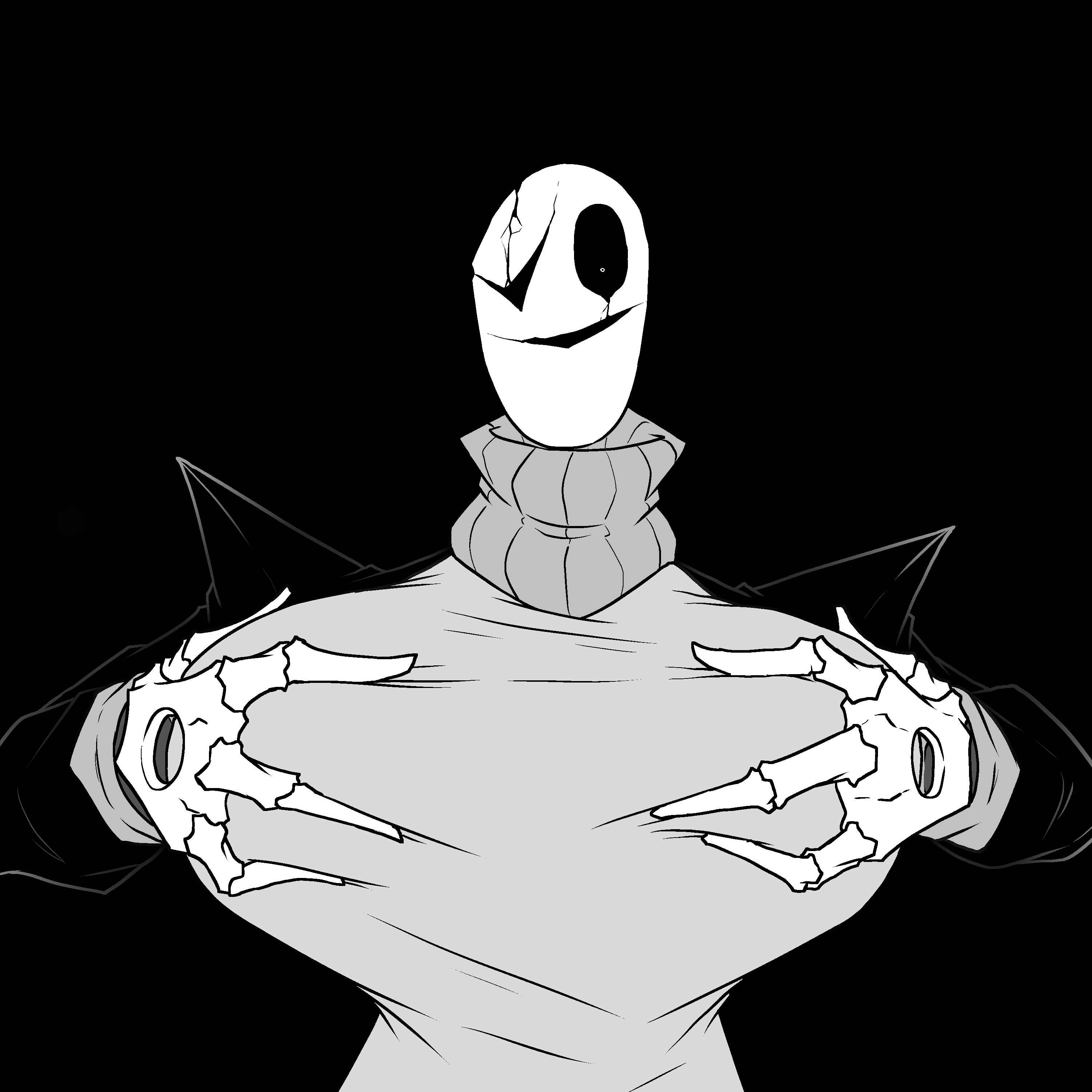 big boobs, big breasts, breasts, deltarune, fem gaster, female, gaster, grabbing, grabbing breasts, grabbing own breast, huge breasts, neo0o , rule 63, undertale, undertale (series)