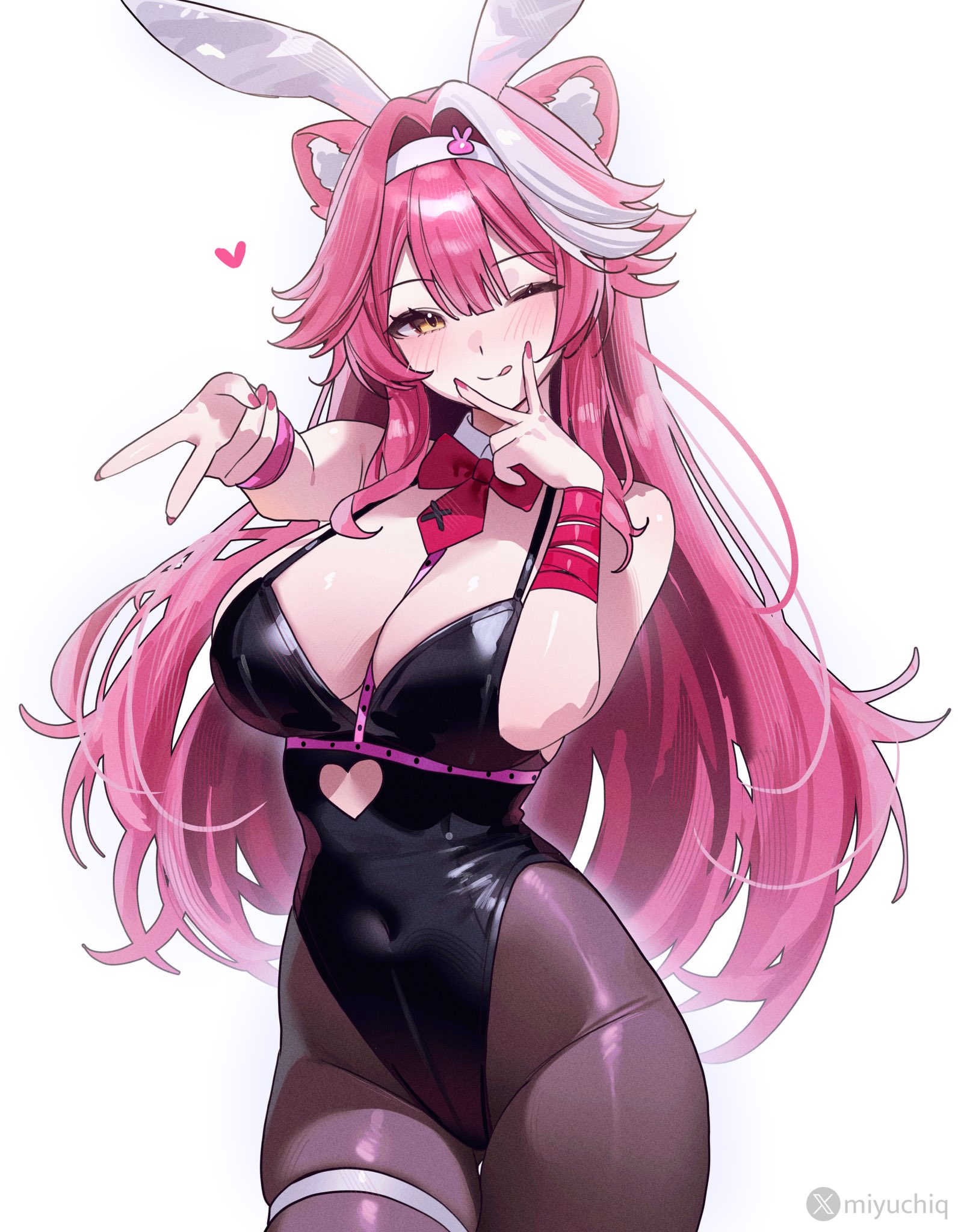 1girls, bunnysuit, female, hololive, hololive english, hololive english -justice-, miyuchiq, rabbit hole, raora panthera, tagme, virtual youtuber