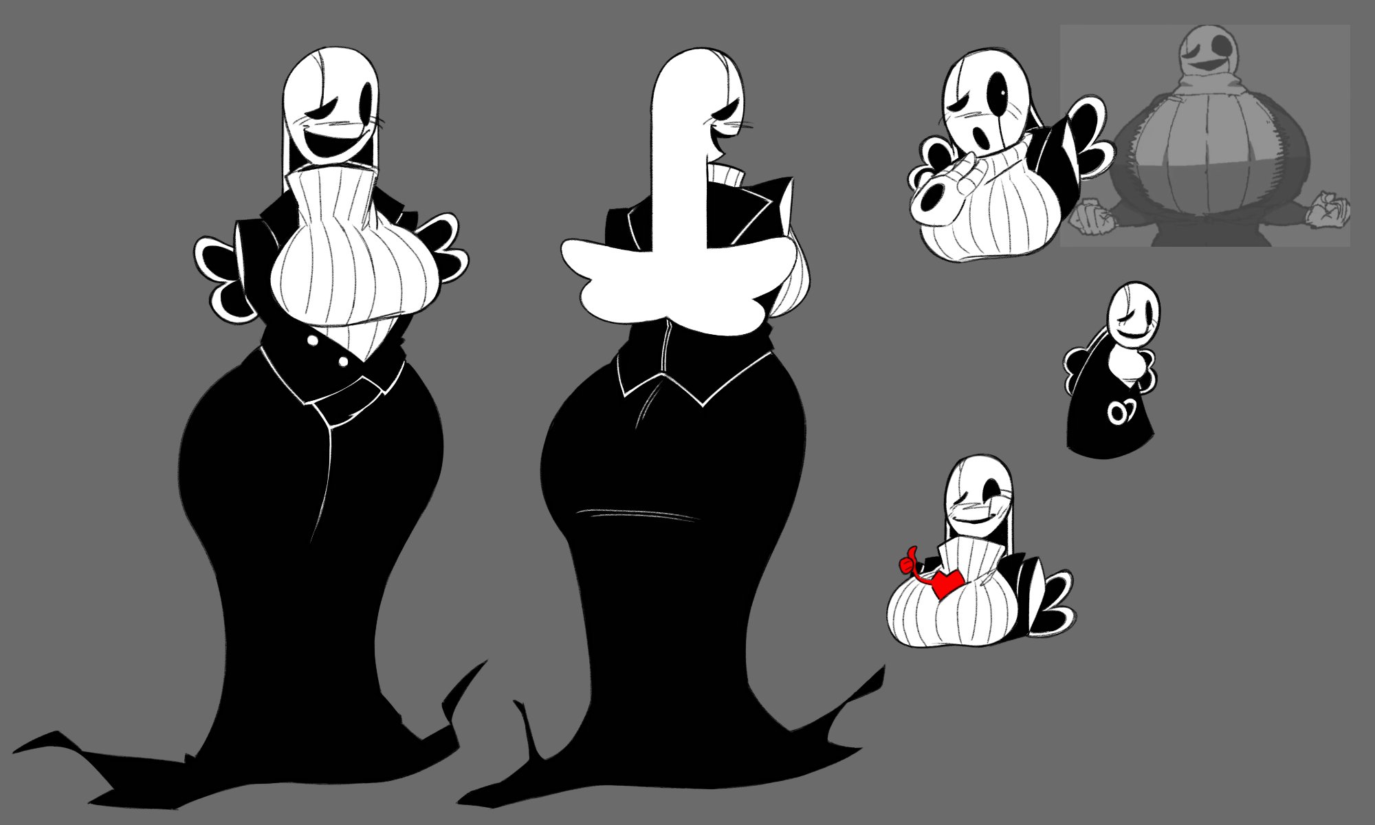 between breasts, big breasts, breasts, deltarune, fem gaster, female, gaster, hair, huge breasts, mrdreamcatch er, object between breasts, rule 63, soul (undertale), undertale, undertale (series), white hair