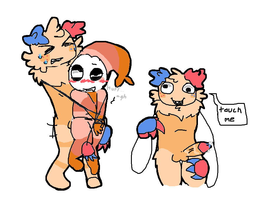 2boys, bondage, dandy's world, dog ears, gay, gay sex, goob (dandy's world), googly eyes, larger penetrating smaller, male, penetration, penis, sex, shrimpo (dandy's world), smaller penetrated, tagme