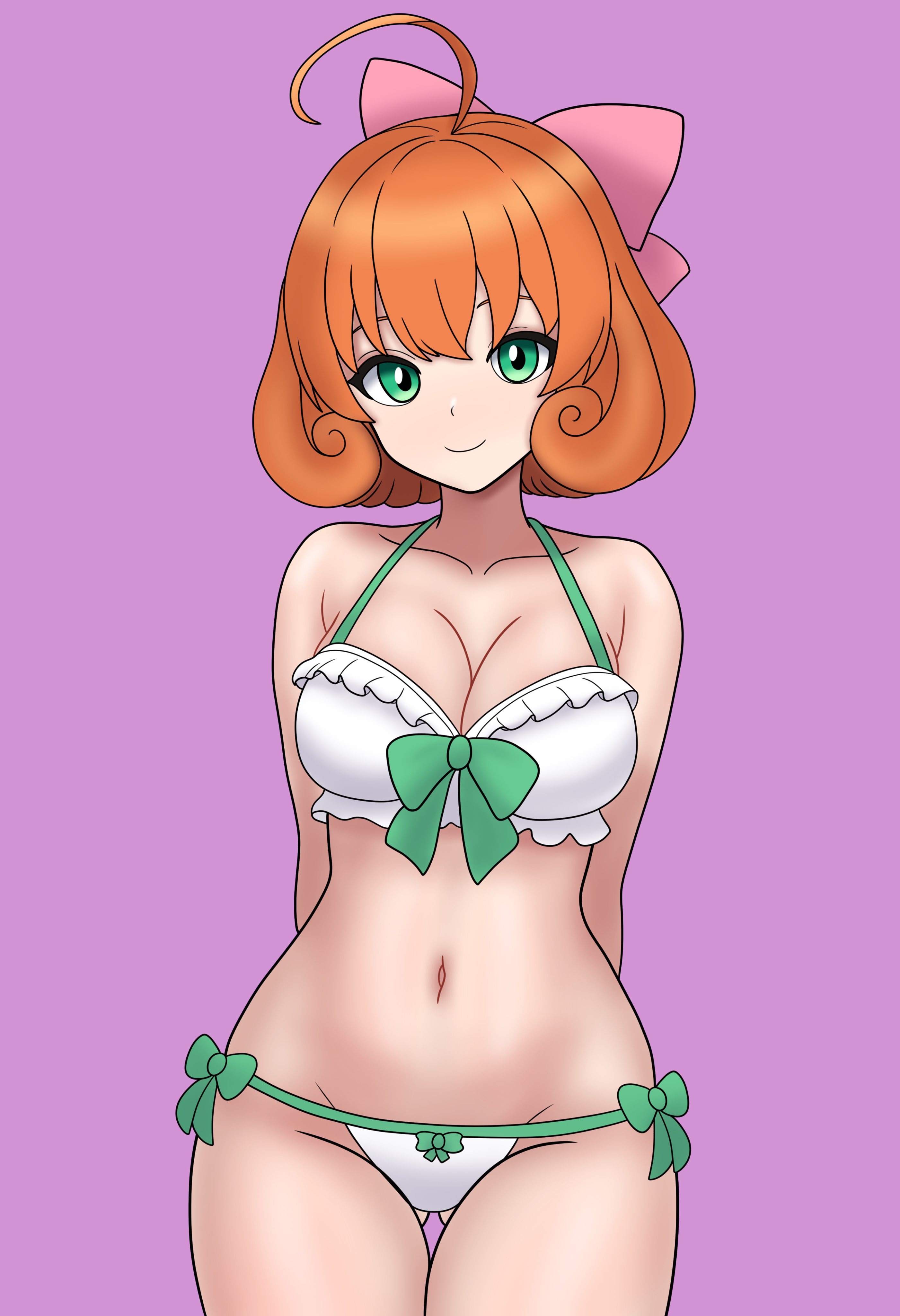 1girls, android, bikini, bojack198, cute, female, ginger hair, lingerie, penny polendina, rwby, solo, solo female