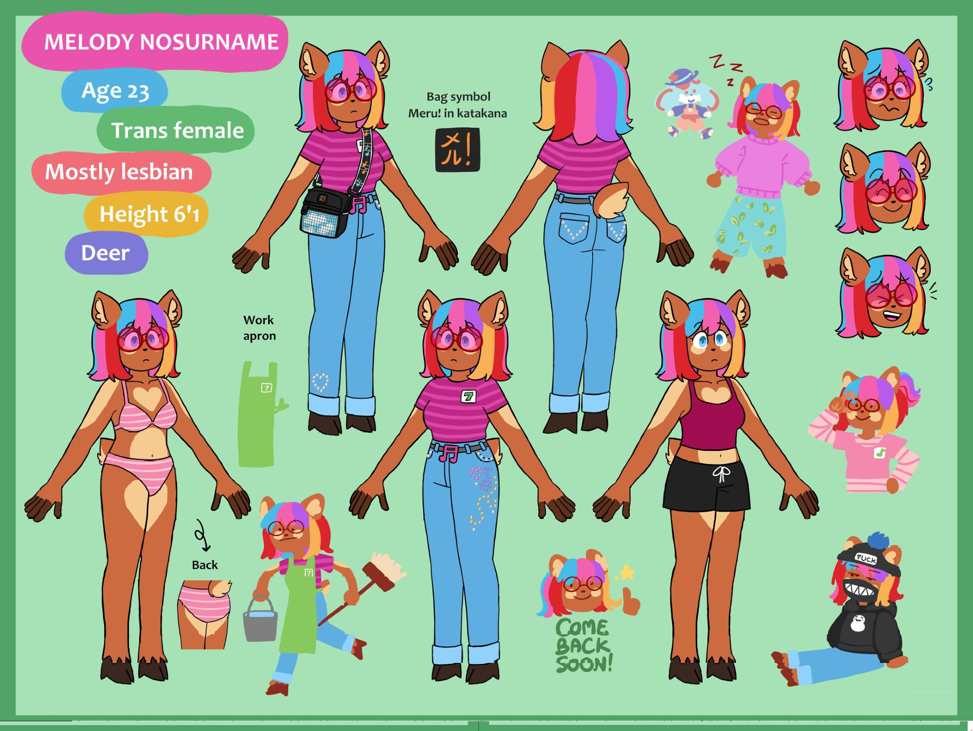 2025, artist request, bluesky, commentary community, deer, deer ears, deer girl, deer humanoid, female, melody nosurname, reference, trans, trans woman, transfem, twitter, youtube