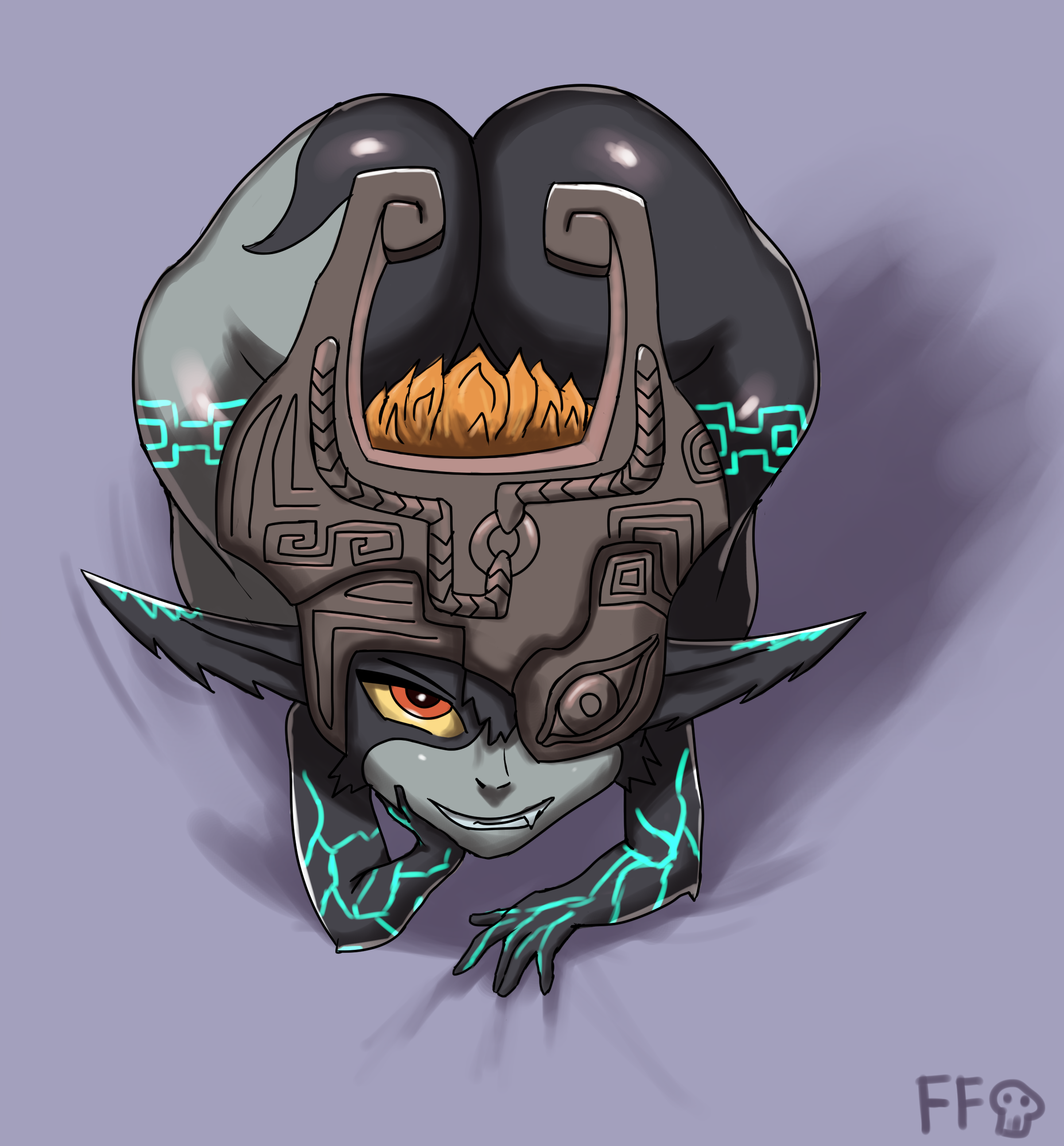 1girls, ass, big ass, female, female focus, female only, ffelirovich, huge ass, imp, imp midna, looking at viewer, midna, shortstack, the legend of zelda, thick thighs, top-down bottom-up, twilight princess