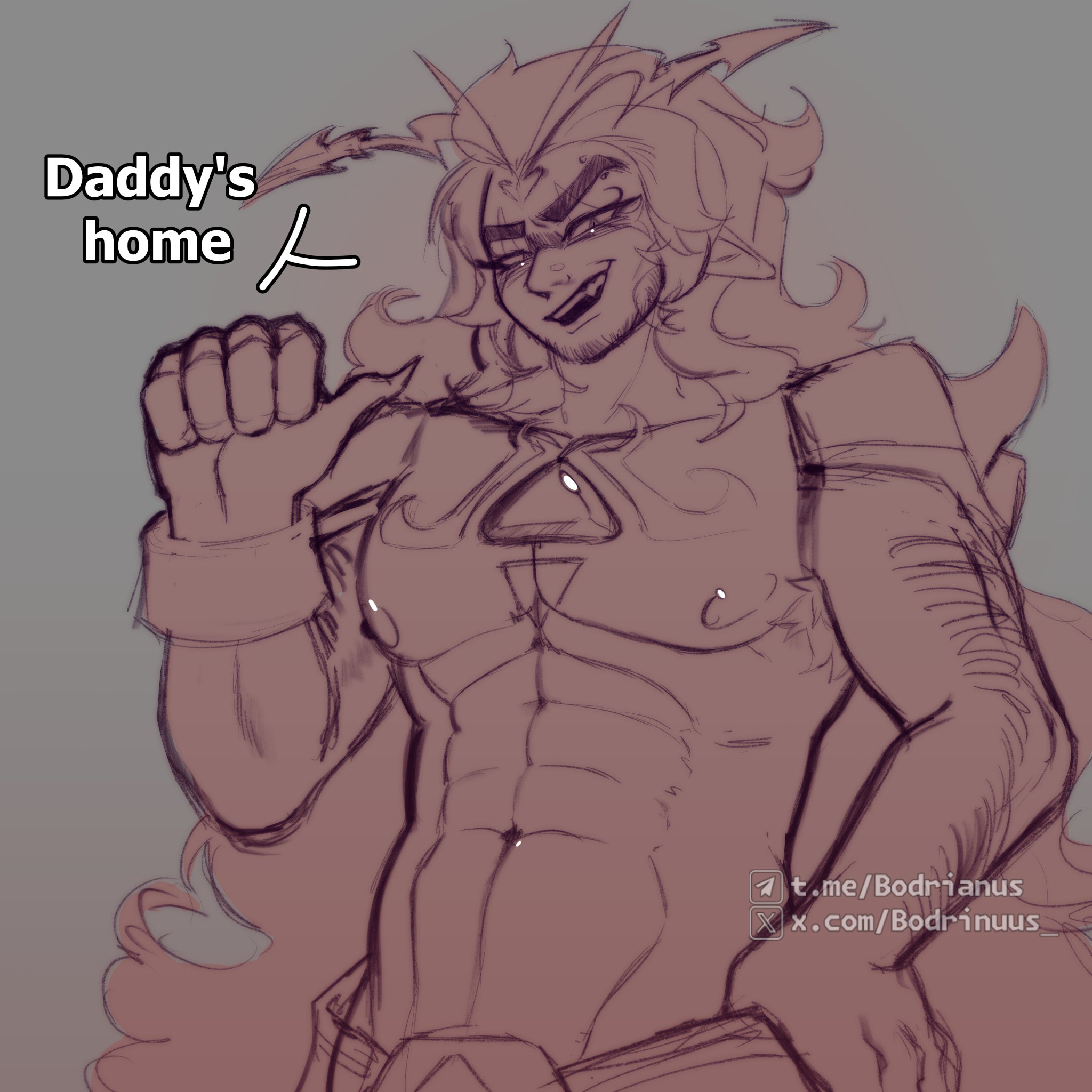 bodrinuus , burning spice cookie, cookie run, cookie run kingdom, hair, male, muscular