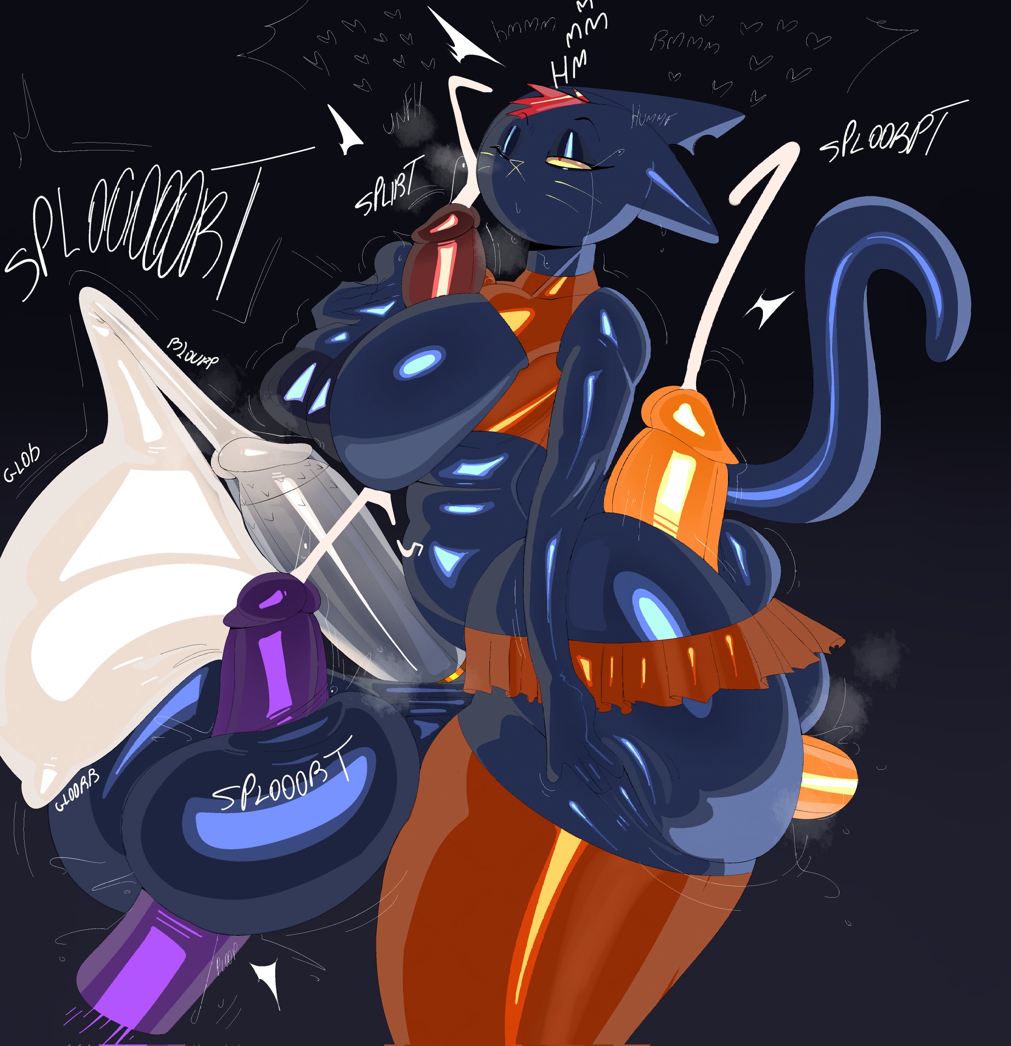 1futa, 3boys, anthro, areolae, ass, ass bigger than head, assjob, balljob, balls, barbed penis, big areola, big ass, big balls, big breasts, big butt, big penis, black background, breasts, breasts bigger than head, bubble ass, bubble butt, buttjob, cat ears, cat tail, condom, condom filling, condom on penis, cum, cum on body, cum on face, cumshot, curvaceous, curvy, curvy figure, disembodied penis, disembodied penises, domestic cat, ejaculation, english text, erection, eyes rolling back, feline, furry, futanari, handsfree ejaculation, heart, hot dogging, huge ass, huge balls, huge breasts, huge cock, intersex, mae borowski, male, miniskirt, musk, musk clouds, musky butt, musky cock, night in the woods, nude, one eye closed, onomatopoeia, orgasm, paizuri, penis, red eyes, red hair, skirt, splort, steam, steaming body, steamy ass, steamy penis, tail, tayuri, text, thick thighs, voluptuous, voluptuous futa, wide hips, yellow sclera