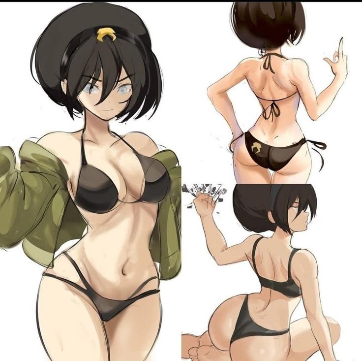 1girls, ass, avatar the last airbender, bikini, black hair, boobs, breasts, female, female only, rakeemspoon, short hair, solo, tagme, toph bei fong