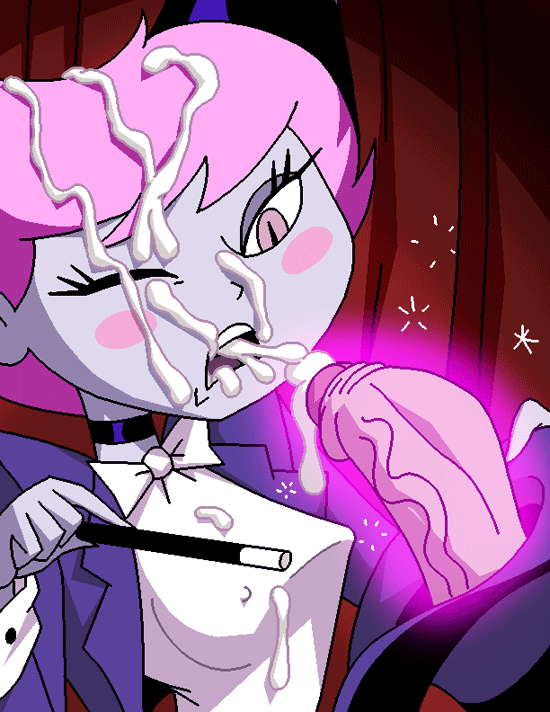 big_penis breasts bulge clothing cum cum_in_mouth cum_inside cum_on_closed_eye cum_on_clothes cum_on_face cum_on_hair cumshot dboy dc dc_comics facial female foreskin hat jinx_(dc) magic magical_girl nipple_bulge nipples one_eye_closed open_mouth penis pink_eyes pink_hair shirt small_breasts solo solo_focus teen_titans thick_penis uncircumcised uncut unseen_male_face vein veiny_penis wand
