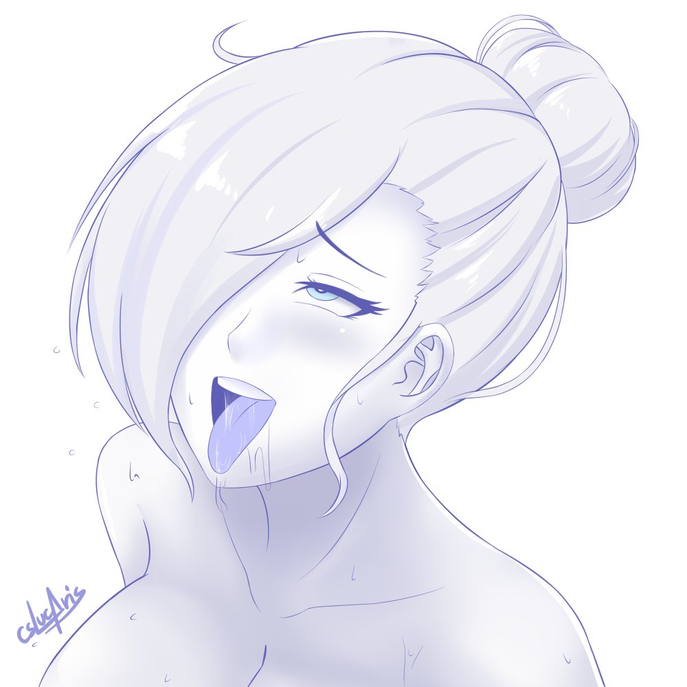 ahe gao, cslucaris, naughty face, rwby, tagme, white hair, winter schnee