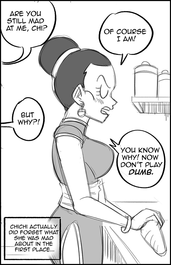 canon couple, chichi, comic, couple, dragon ball, dragon ball super, dragon ball z, female, funsexydragonball, goku, husband and wife, son goku
