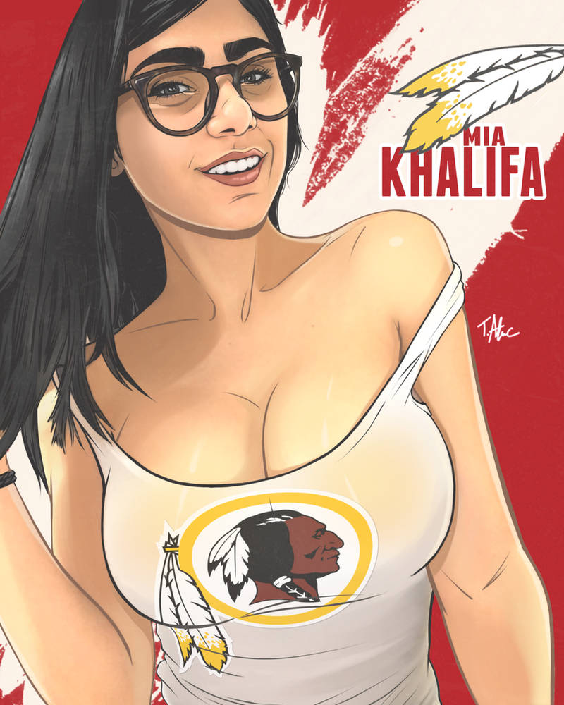 1girls, american football, arab, arabian, big breasts, bra, breasts, dark hair, female, glasses, mia khalifa, muslim, nerd, nfl, panties, porn star, pussy, real person, realistic, solo, sports, terryalec, washington redskins
