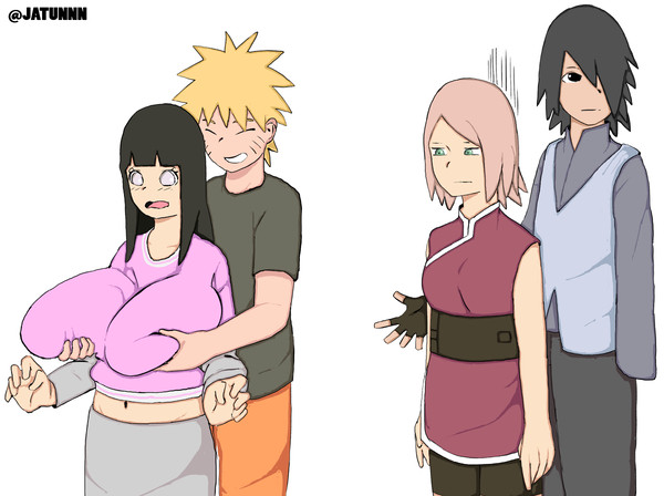 blonde hair, blue hair, boruto: naruto next generations, breast envy, breast grab, breasts, envy, female, flat chested, gigantic breasts, haruno sakura, huge breasts, hyuuga hinata, jatunnn, male, naruto, naruto (series), naruto shippuden, naruto: the last, pink hair, sakura haruno, sasuke uchiha, skinny, thick, uchiha sakura, uchiha sasuke, uzumaki hinata, uzumaki naruto