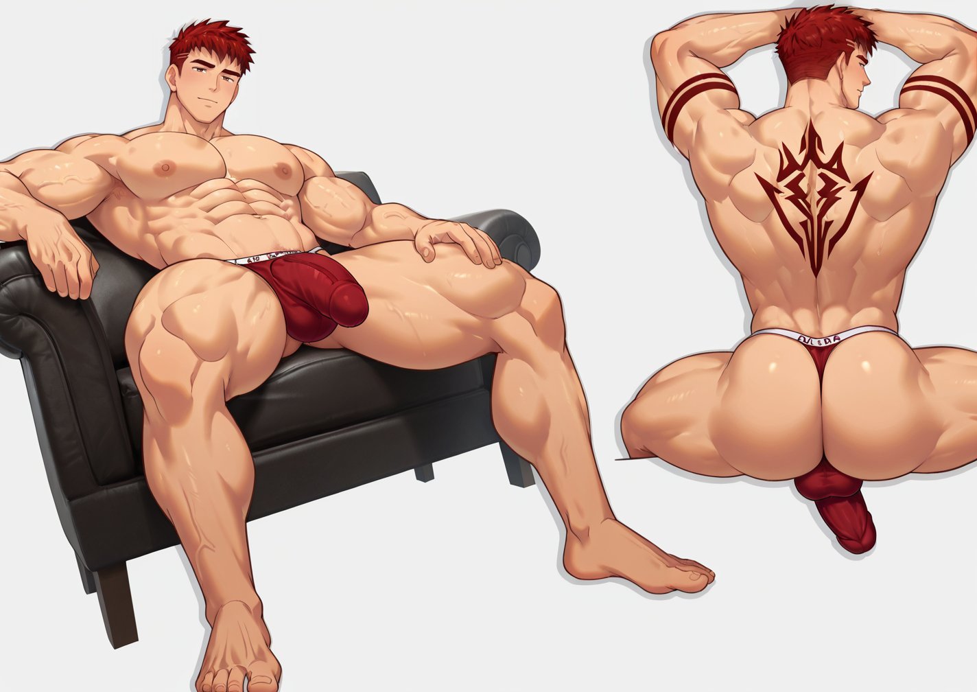 ai generated, bara, derek kingsfield, gay, gorosett, jock studio, jock studio (blits games), jockstudio (blits games), male, male focus, male only, muscular, muscular male, yaoi