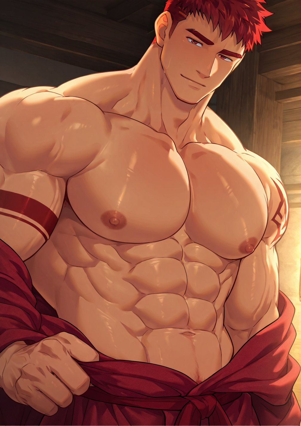 ai generated, bara, derek kingsfield, gay, gorosett, jock studio, jock studio (blits games), jockstudio (blits games), male, male focus, male only, muscular, muscular male, yaoi