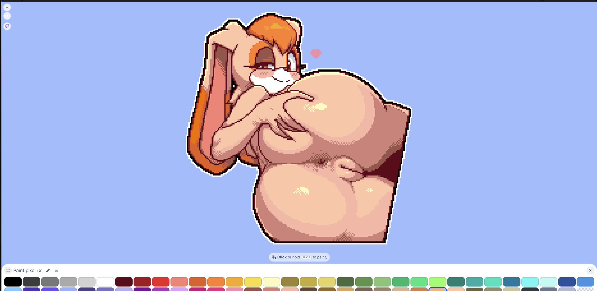 anus, anus peek, ass, ass focus, ass grab, ass spread, female, pixel art, pussy, sonic (series), spreading, tagme, vagina, vanilla the rabbit, wplace, zh7even