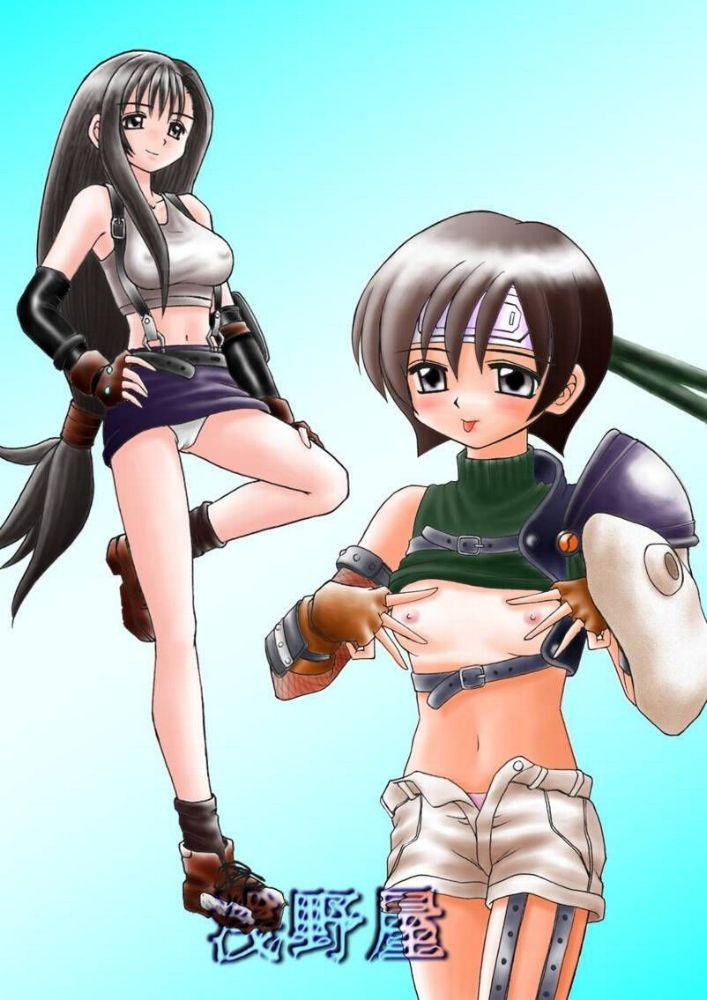 1997 2girls female female_only final_fantasy final_fantasy_vii kittsu multiple_girls straight_hair tagme tifa_lockhart yuffie_kisaragi