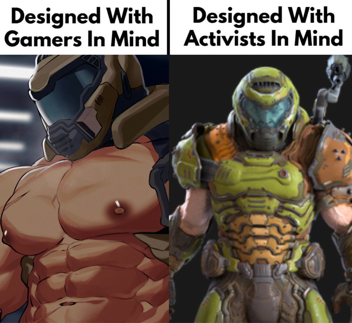 bara, big pecs, designed with gamers in mind, doom, doom slayer (doom), helmet, horror himbos, male, male only, meme, muscular, muscular male, yaoi
