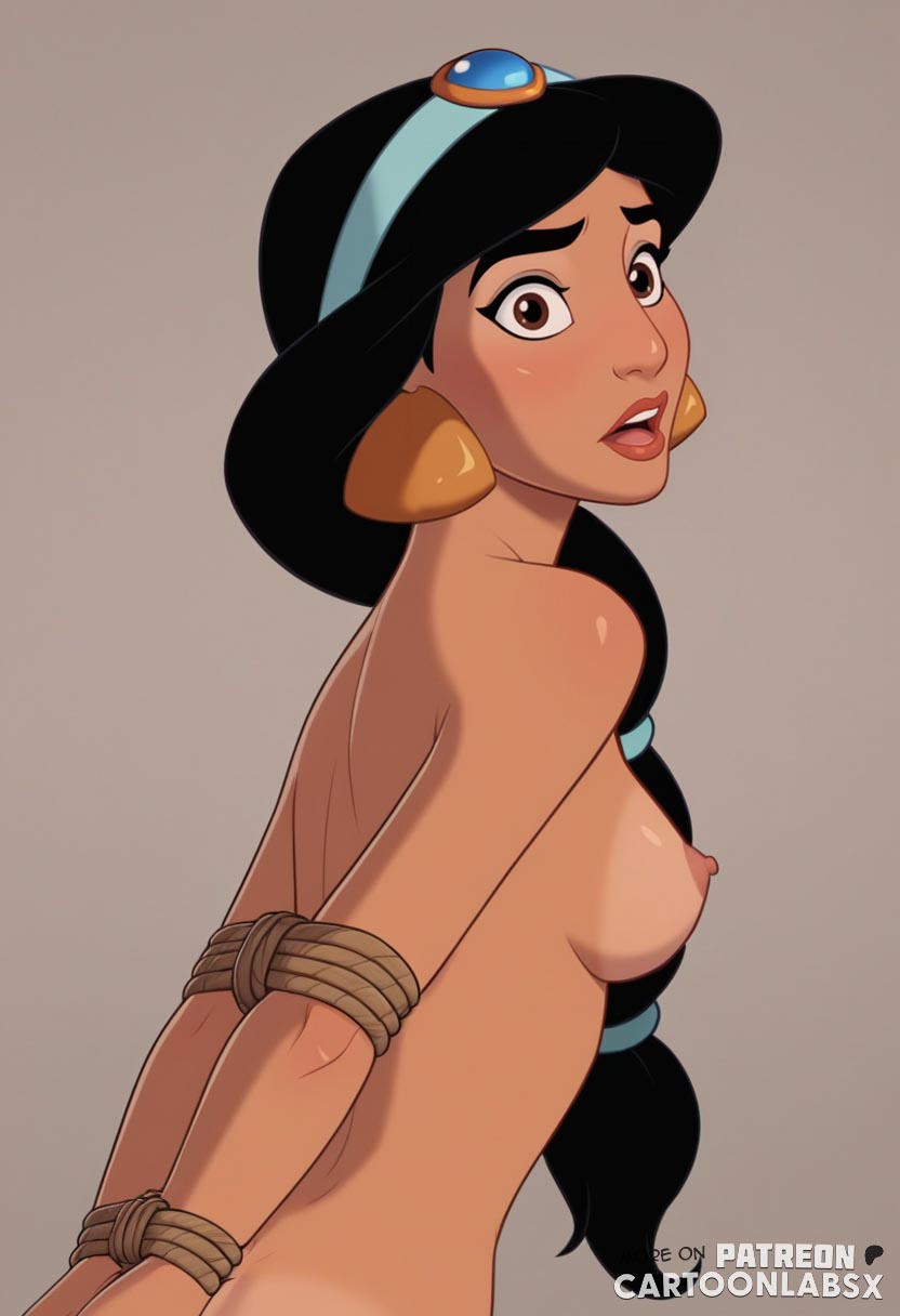 1girls, ai generated, aladdin (1992 disney film), bondage, breasts, captured, cartoon, cartoonlabsx, cartoony, commission, defeat, defeated, disney, disney channel, disney princess, disney xd, disney's aladdin, domination, exposed, exposed breasts, exposed pussy, female, female only, helpless, helpless female, human, humiliated, humiliating, humiliation, humiliation fetish, jasmine (aladdin), naked, naked female, nude, nude female, patreon, princess, pussy, restrained, restrained arms, restraints, royalty, slave princess jasmine, tied, tied arms, tied hands, tied up