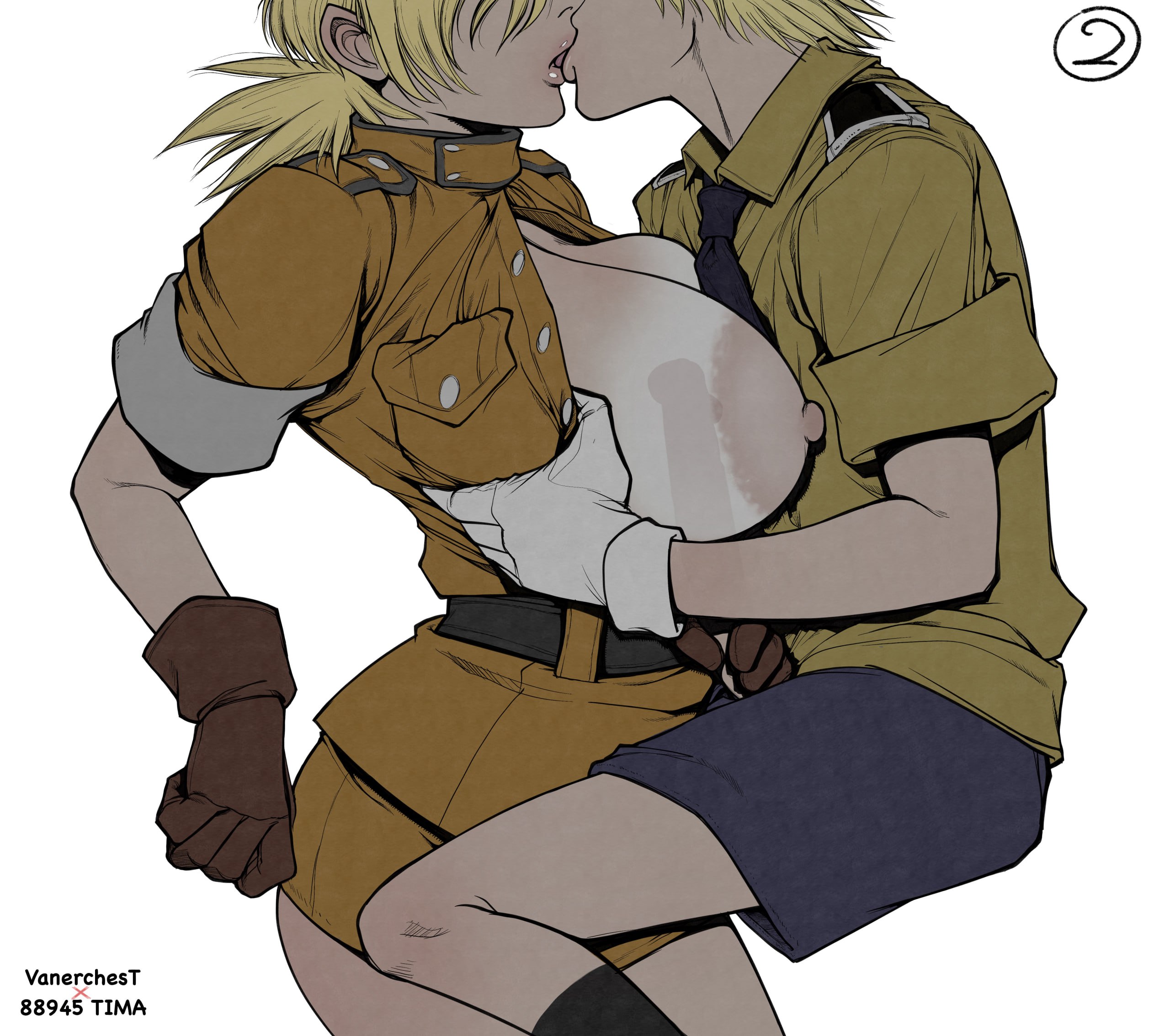 1boy, 1girls, big breasts, big penis, breasts, female, hellsing, male, paizuri, penis, schrodinger, seras victoria, titjob, vanerchest, x-ray