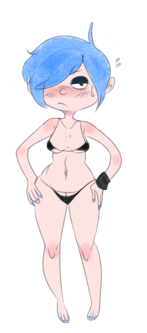 artist_request bikini blue_eyes blush breasts ed_edd_n_eddy female female_only half-closed_eyes kanker_sisters marie_kanker mhasses mhdrawin navel solo straight_hair white_background