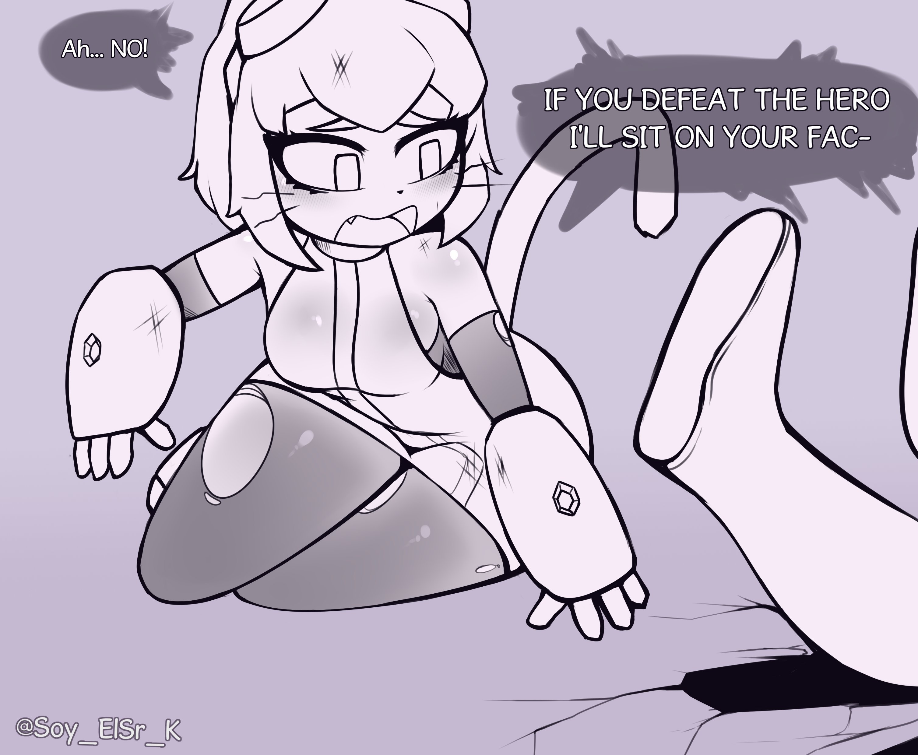 cat ears, dialogue, female, gameoverse, kit (gameoverse), kit bodega, looking at partner, male, sitting, straight, text