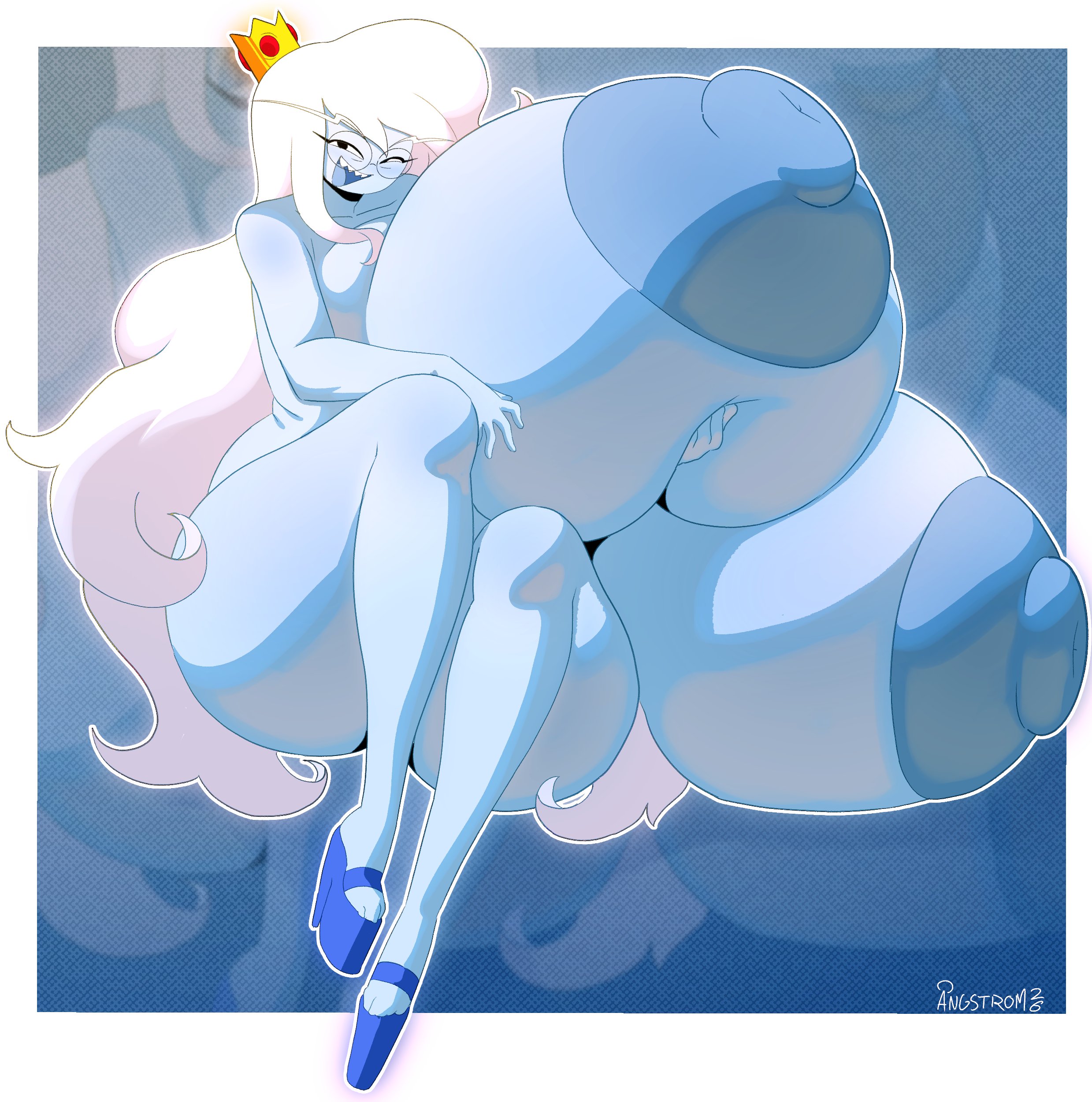 1girls, adventure time, angstrom, ass, barefoot, blush, breasts, breasts bigger than head, cartoon network, completely nude, covering, crown, female, female only, full body, glasses, grabbing own breast, high heels, huge breasts, ice queen (adventure time), massive breasts, milf, naked, naked female, nipples, nude, nude female, royalty, sharp teeth, sitting, solo, solo female, thick thighs