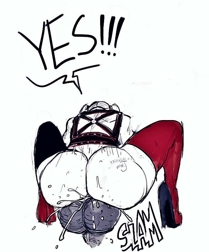 anal, balls, balls deep, batman (series), comic, dc, dc comics, devil hs, female, harley quinn, high heels, horny female, huge balls, huge cock, killer croc, male, male penetrating female, messy, monster cock, penis, very high heels