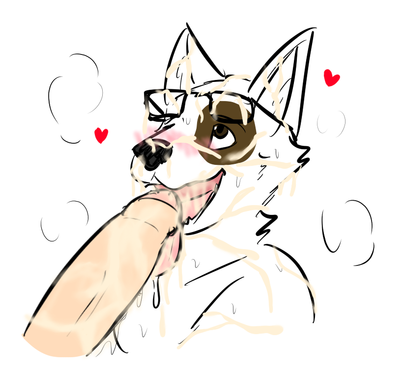 anthro canine cum cum_drip cum_from_nose cum_in_nose cum_on_face disembodied_penis dripping duo erection fellatio fur heart humanoid_penis male male_only mammal ohs688 oral penis saliva sex smile solo_focus steam tongue tongue_out willy_(ohs688)