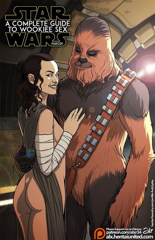 2018 alx_(fuckit) ass chewbacca cover_page half_naked millennium_falcon rey smiling star_wars wookiee