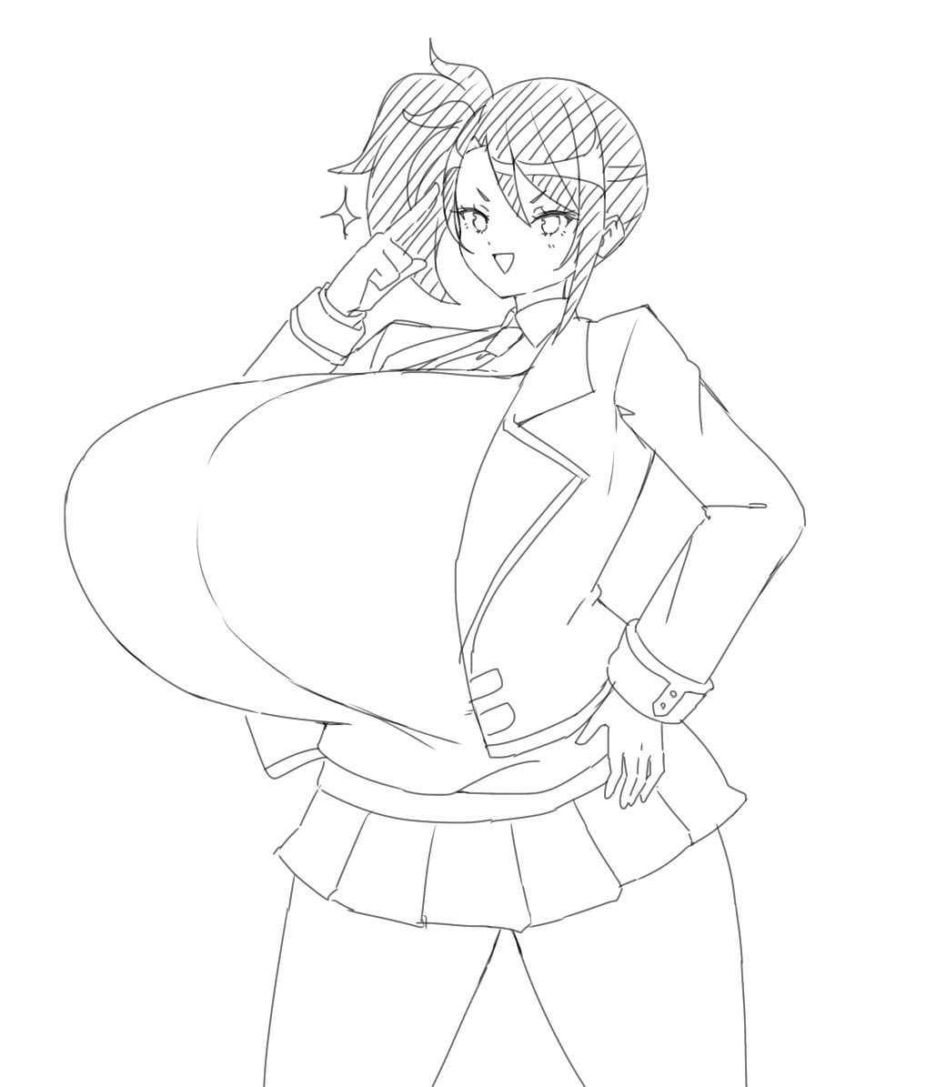 big_breasts breasts gigantic_breasts huge_breasts large_breasts sabanotami sketch