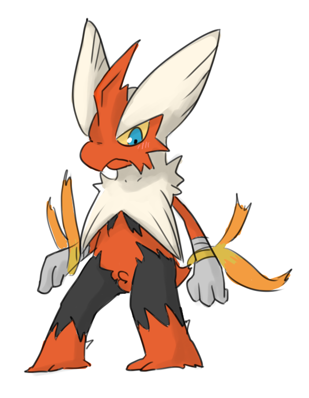 1boy 2014 avian beak blaziken blush doneru male male_only mega_blaziken mega_evolution nintendo penis pokemon pokemon_(species) pokemon_oras pokemon_rse simple_background small_penis solo testicles video_games white_background