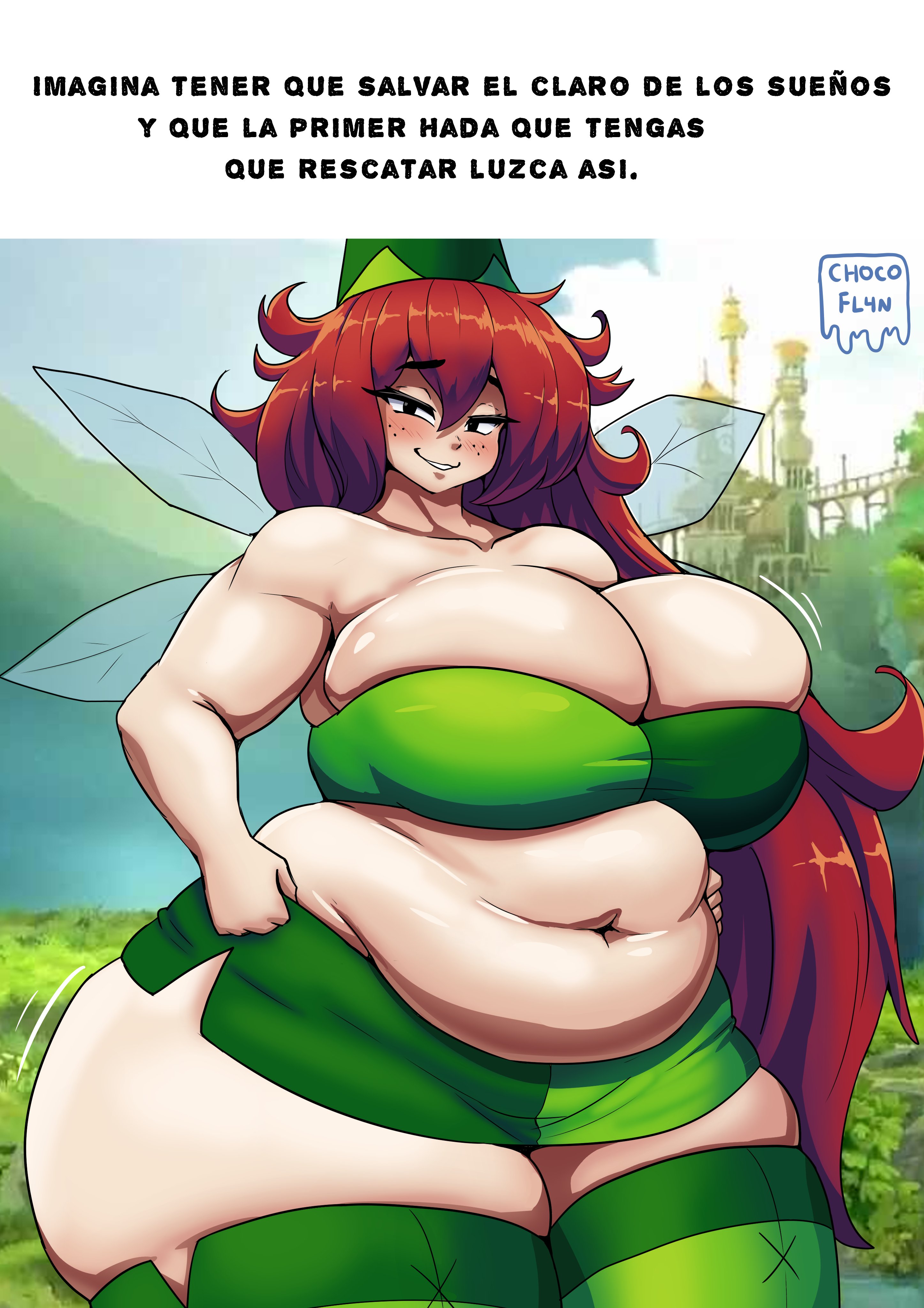 bbw, betilla (rayman), chocofl4n, nymph (rayman), plump, rayman (series), rayman origins, spanish text, tagme