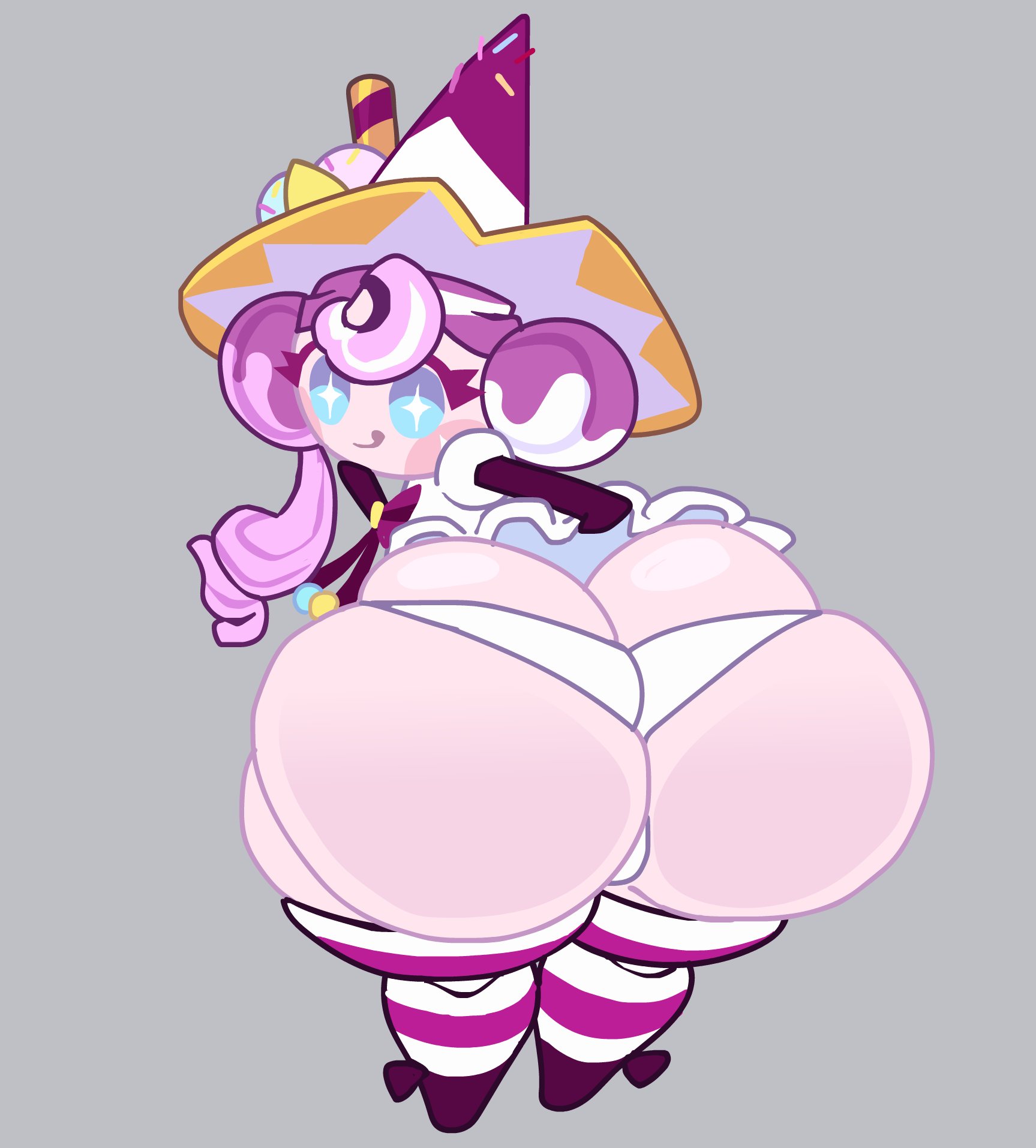 1girls, anal, anal addiction, anal invitation, anal suggest, ass focus, big ass, bobababu, cookie run, cookie run: tower of adventures, panties, pink skin, stockings, sundae cookie, thick thighs, tongue out